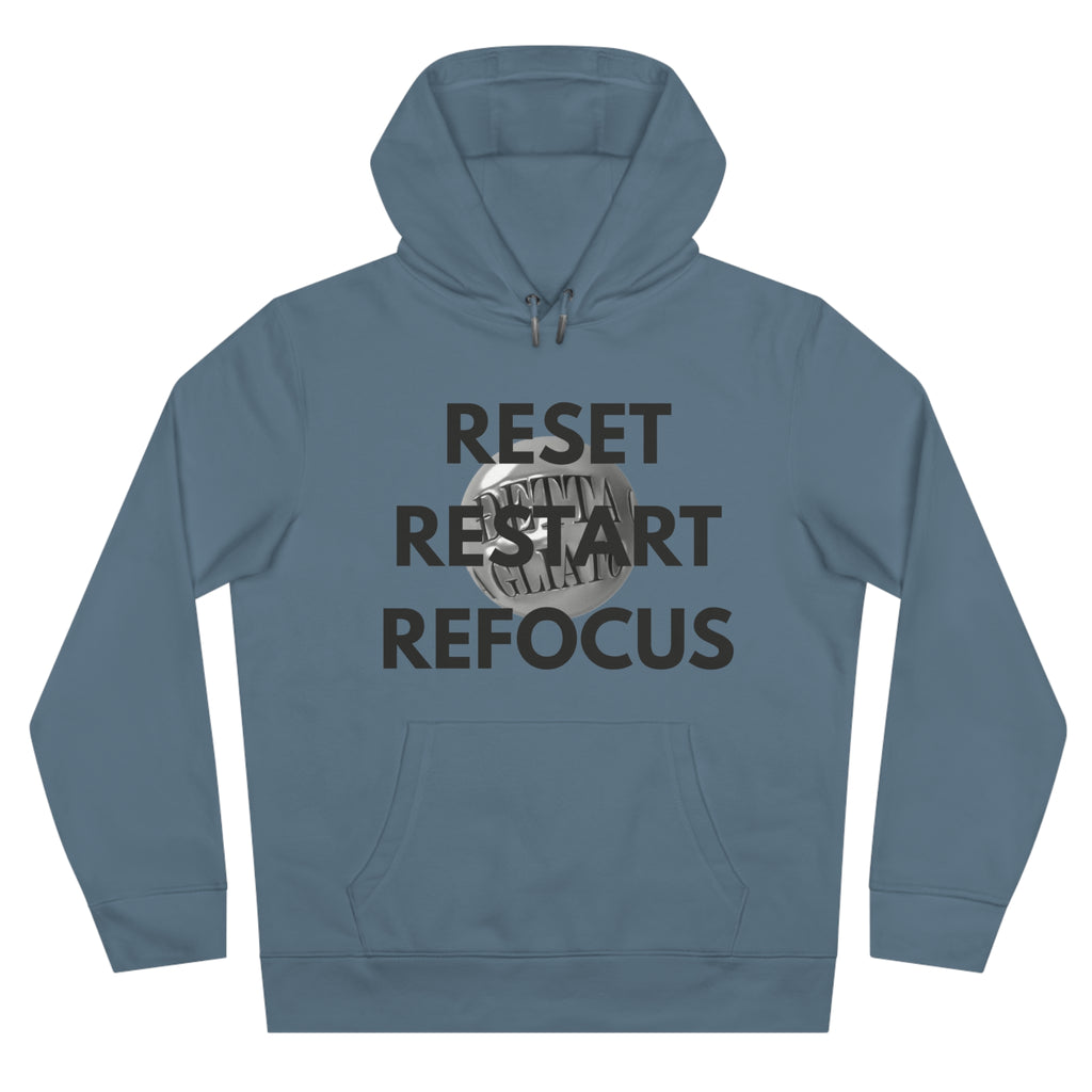 Motivational King Hooded Sweatshirt - Reset, Restart, Refocus