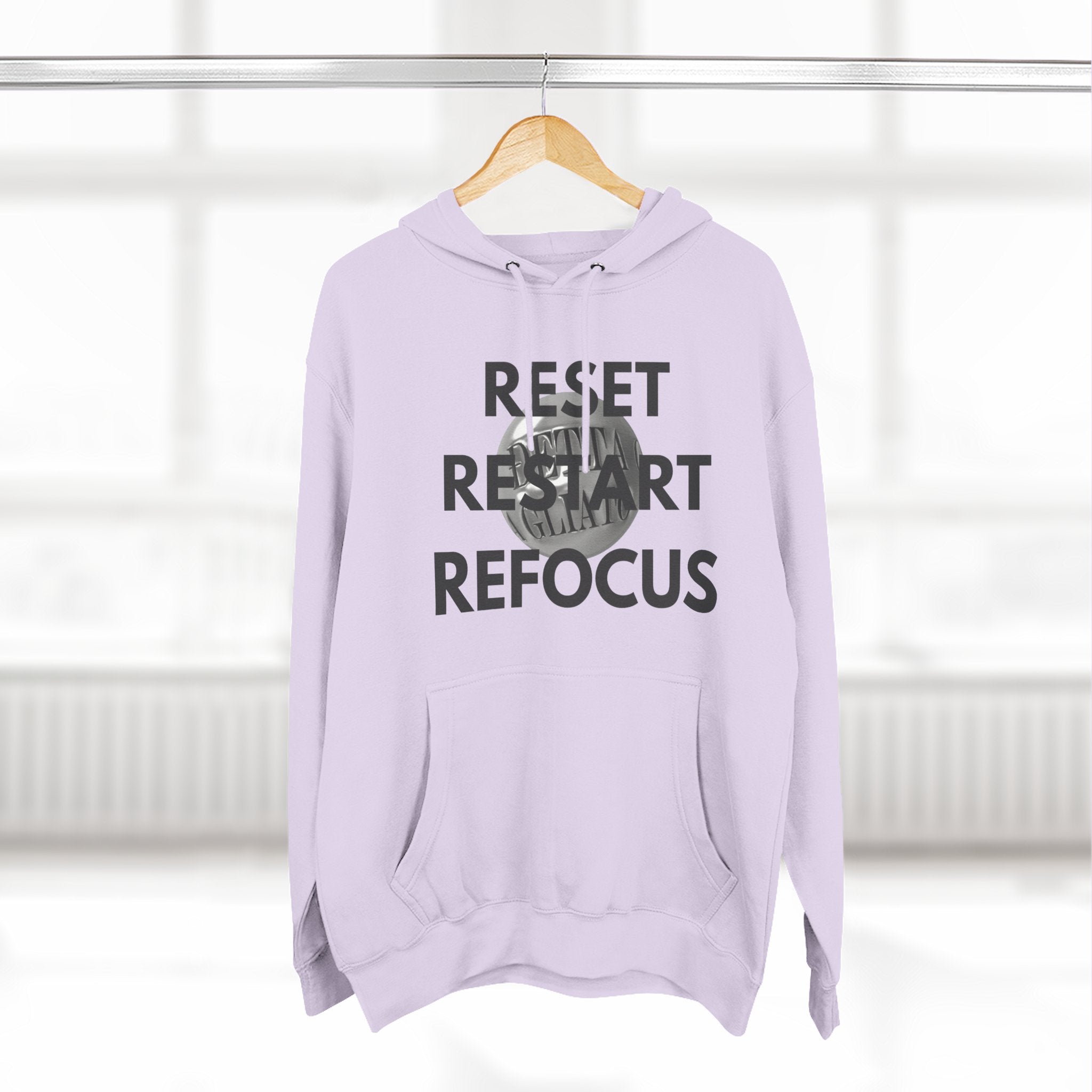 Motivational Fleece Hoodie - Reset Restart Refocus