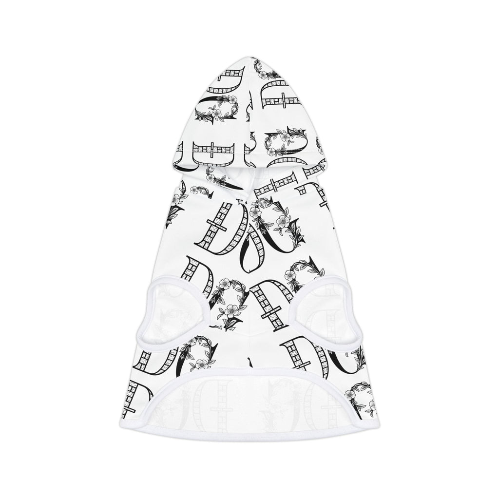 Floral Monogram Pet Hoodie — Decorative Letter D Print