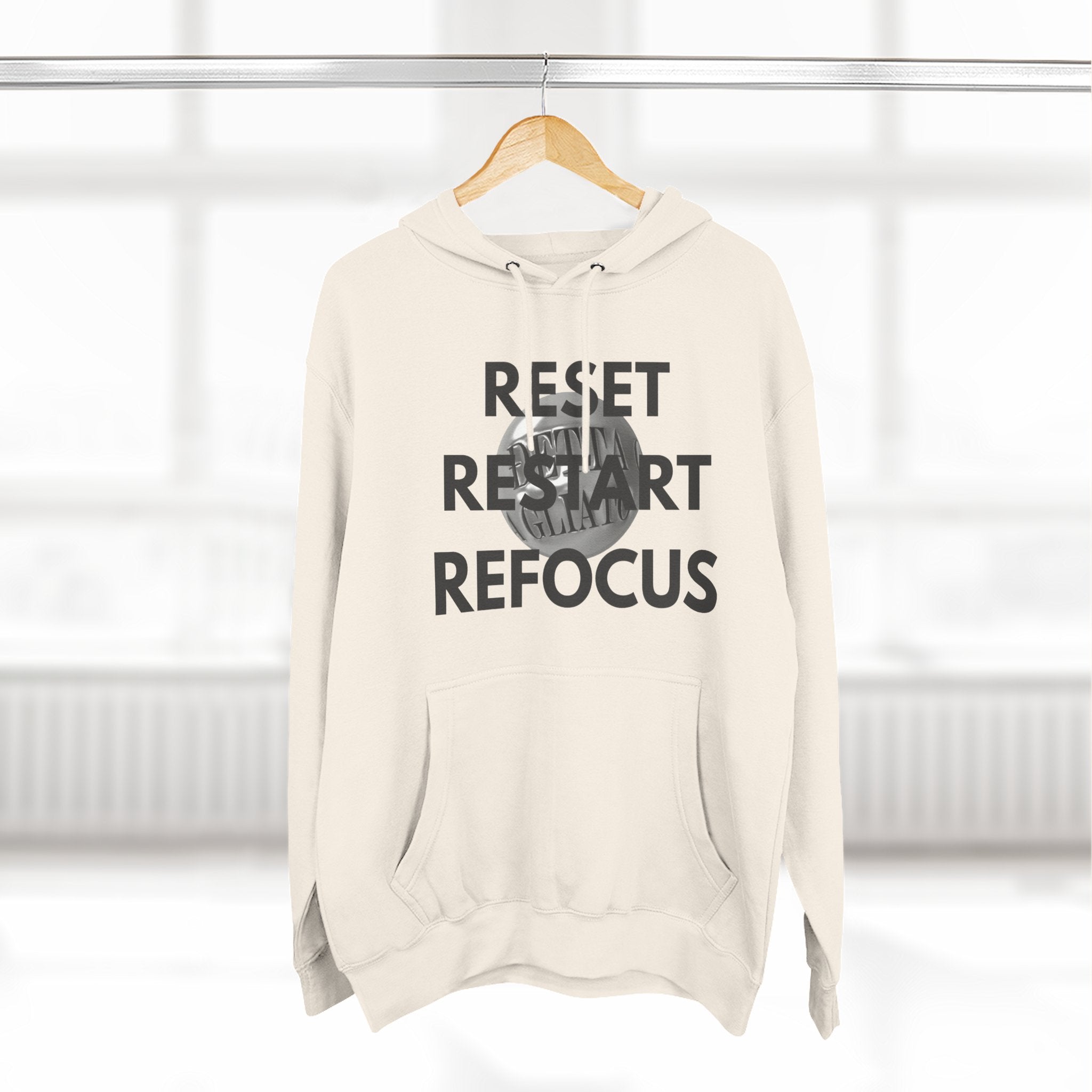 Motivational Fleece Hoodie - Reset Restart Refocus