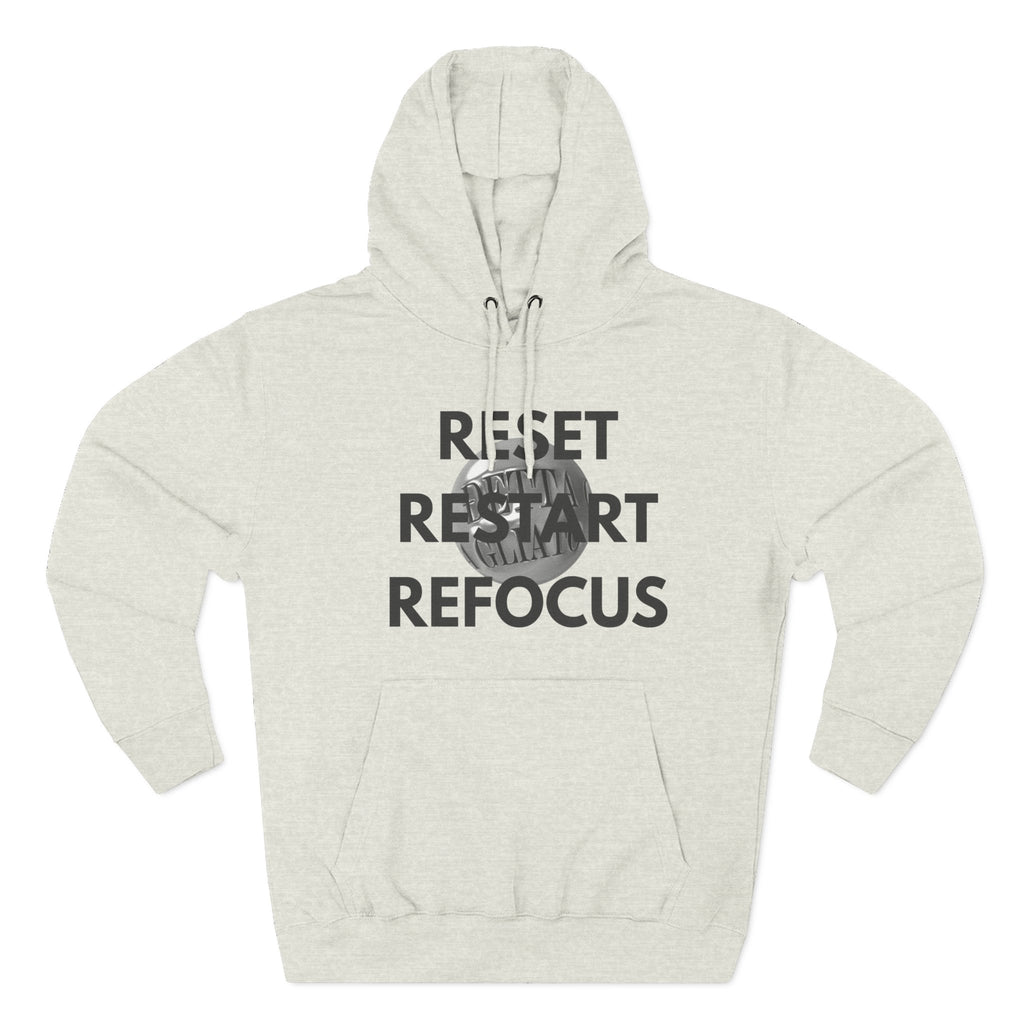 Motivational Fleece Hoodie - Reset Restart Refocus