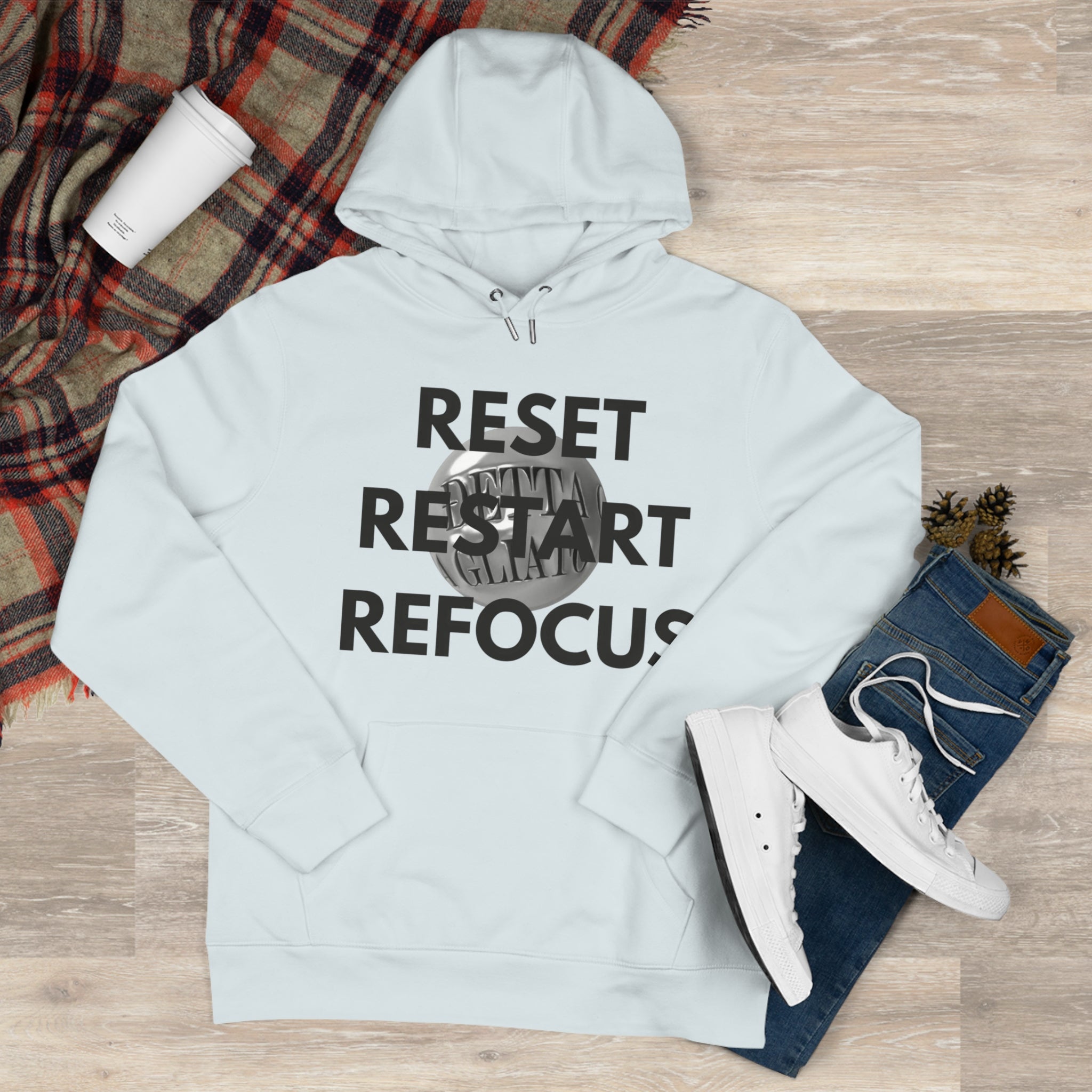 Motivational King Hooded Sweatshirt - Reset, Restart, Refocus