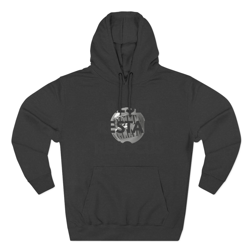 Motivational Fleece Hoodie - Reset Restart Refocus