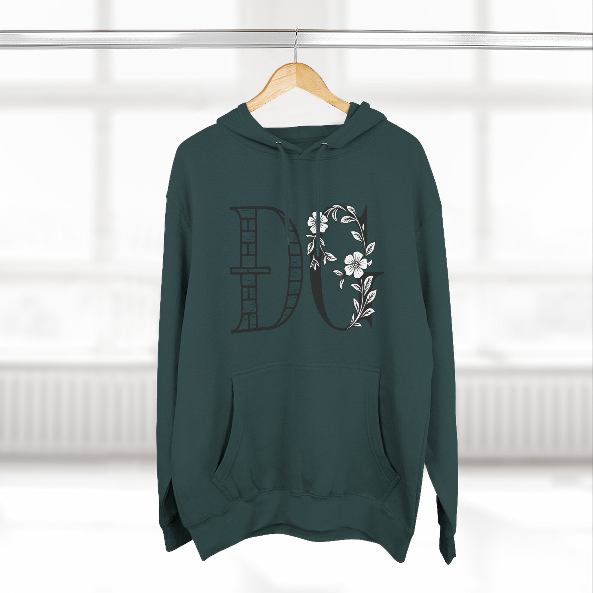Floral Graphic Hoodie with Italian Statement