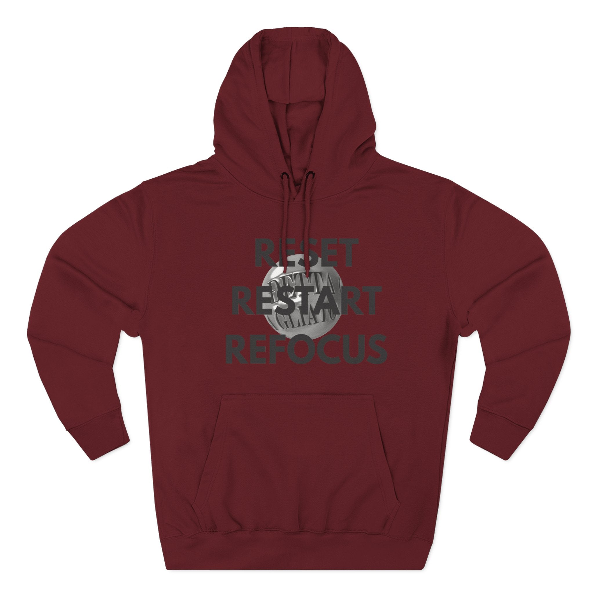 Motivational Fleece Hoodie - Reset Restart Refocus