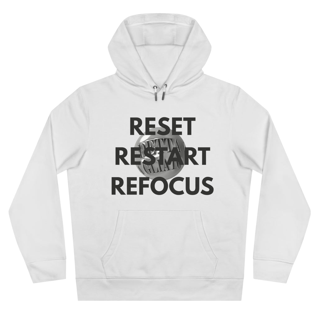 Motivational King Hooded Sweatshirt - Reset, Restart, Refocus