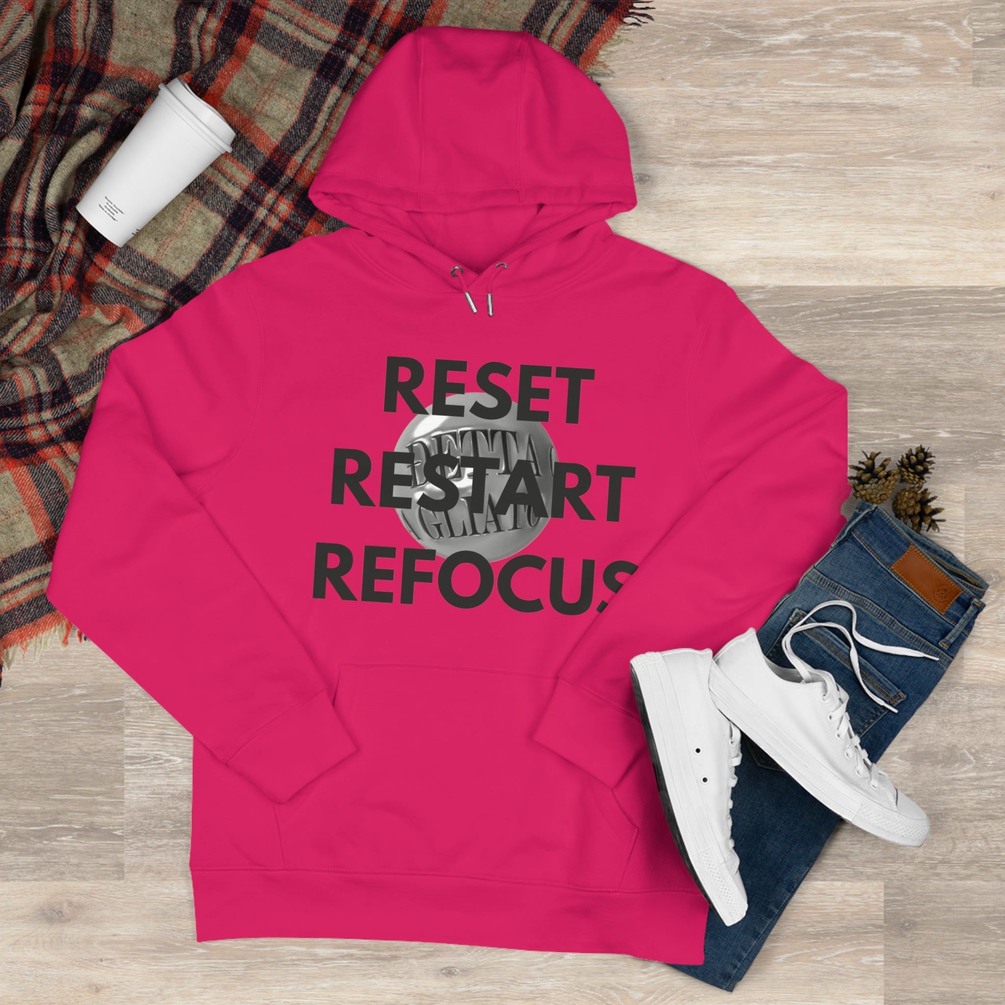 Motivational King Hooded Sweatshirt - Reset, Restart, Refocus