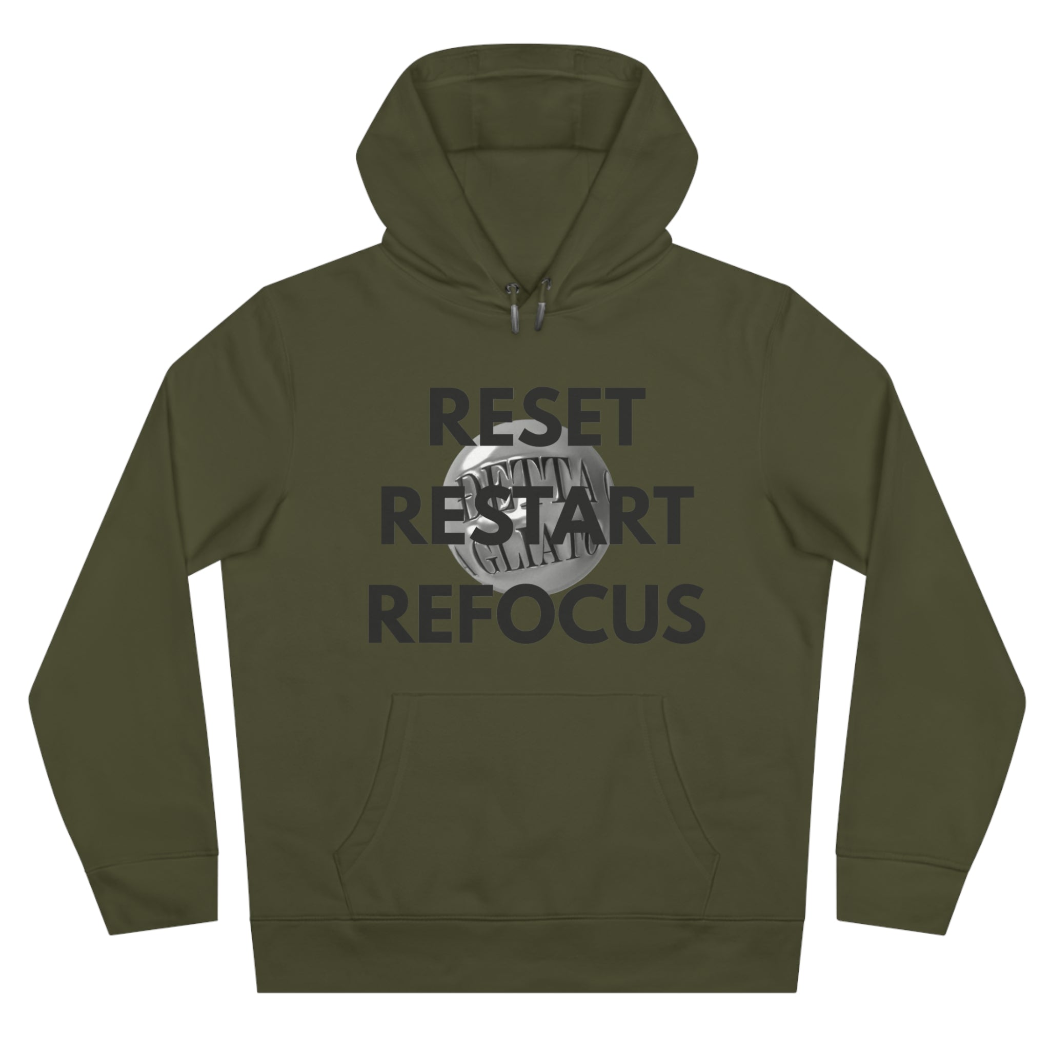 Motivational King Hooded Sweatshirt - Reset, Restart, Refocus
