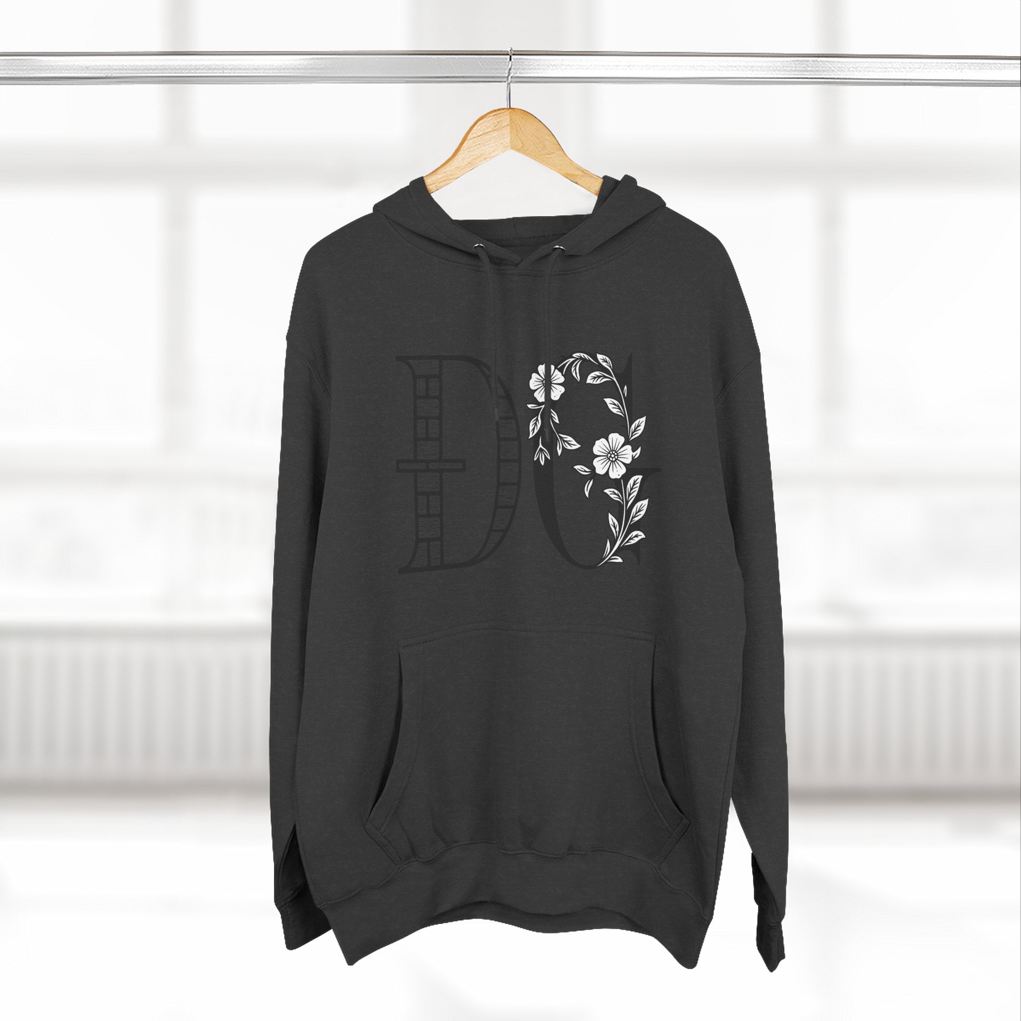 Floral Graphic Hoodie with Italian Statement