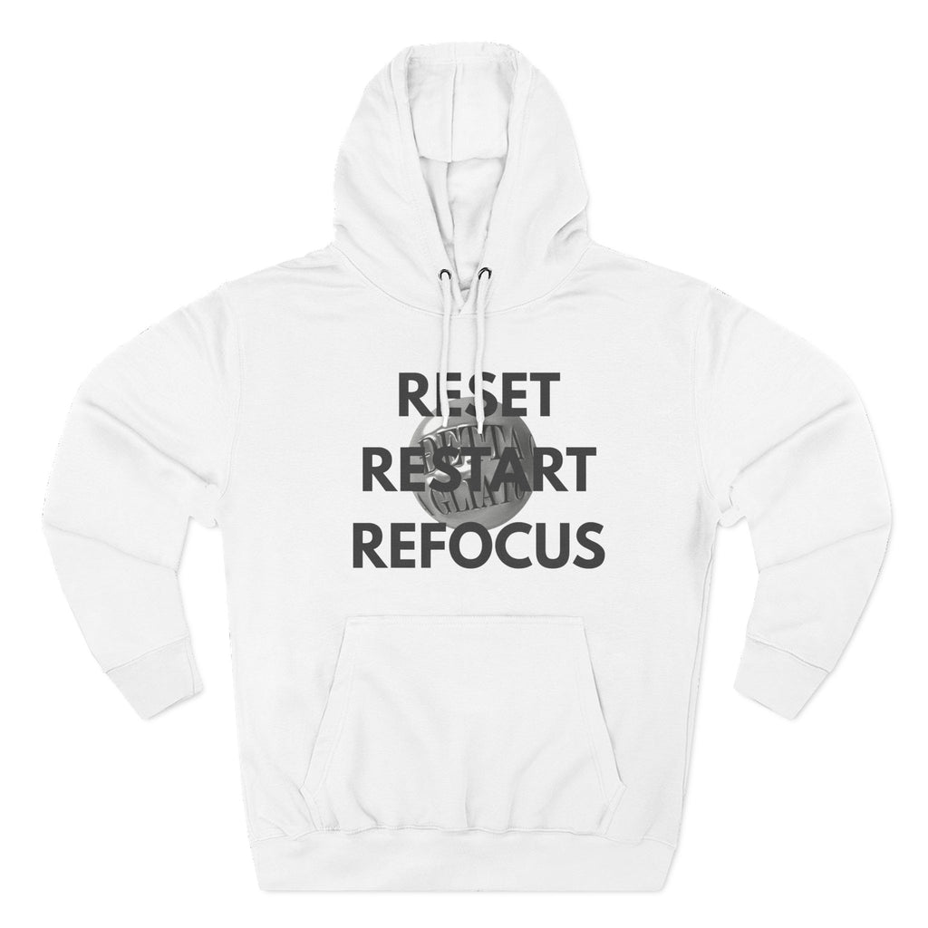Motivational Fleece Hoodie - Reset Restart Refocus