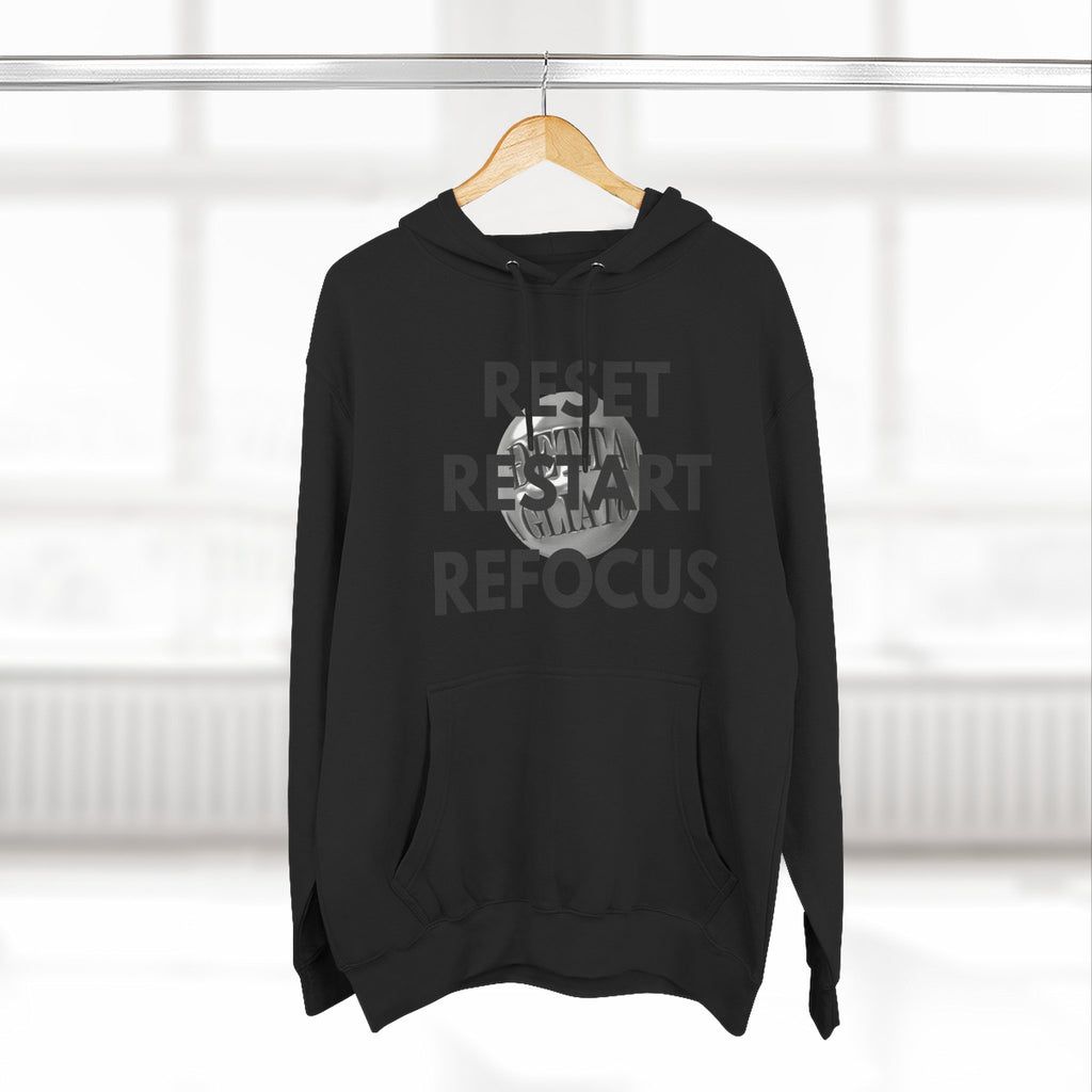 Motivational Fleece Hoodie - Reset Restart Refocus