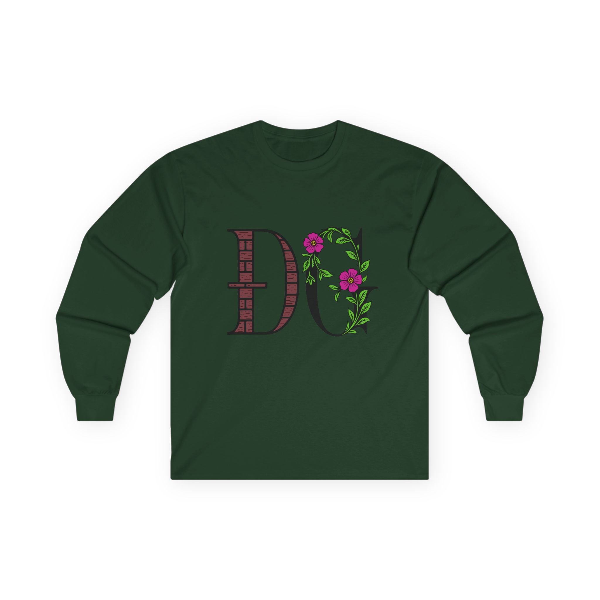 Floral Monogram Long Sleeve Tee | Unisex Ultra Cotton