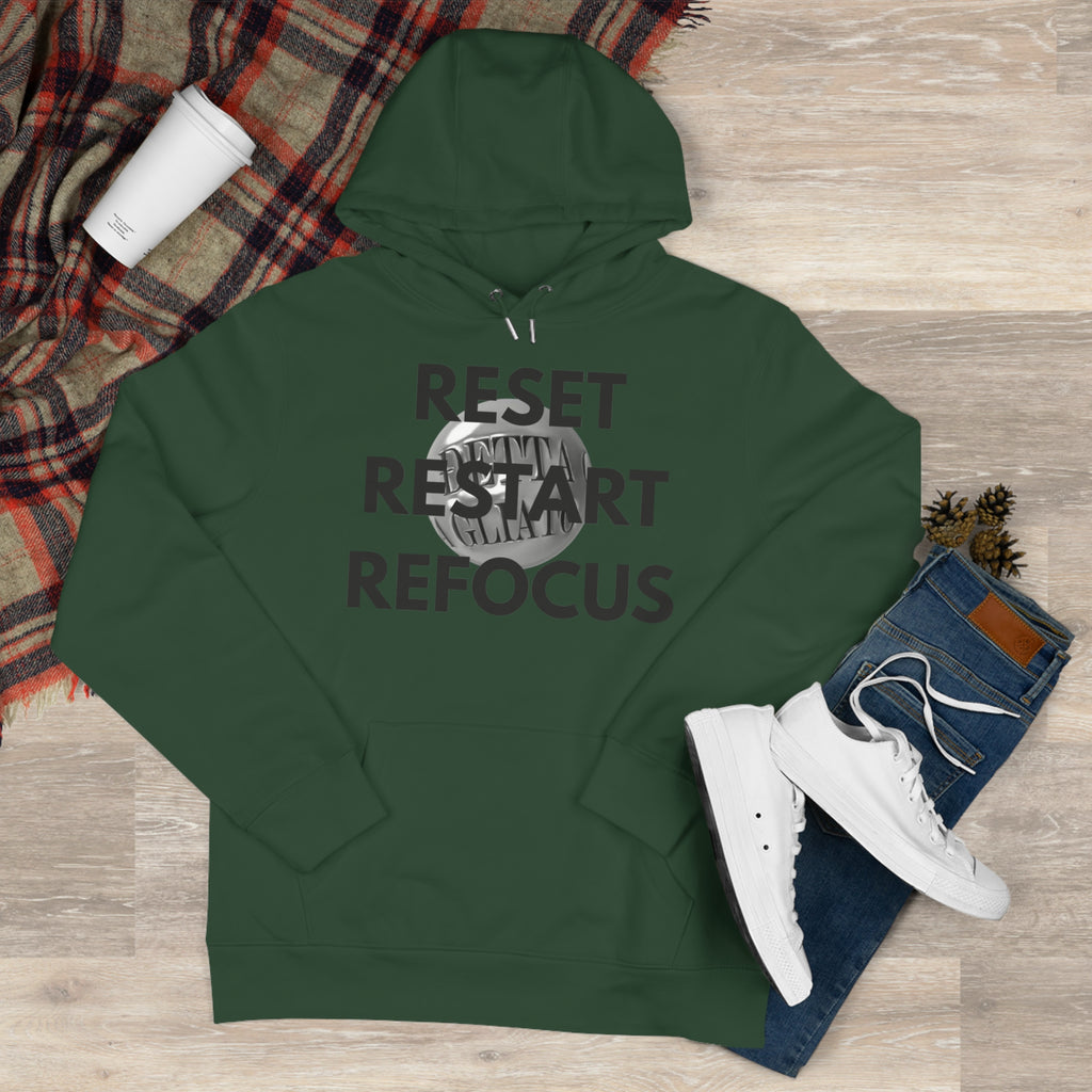 Motivational King Hooded Sweatshirt - Reset, Restart, Refocus