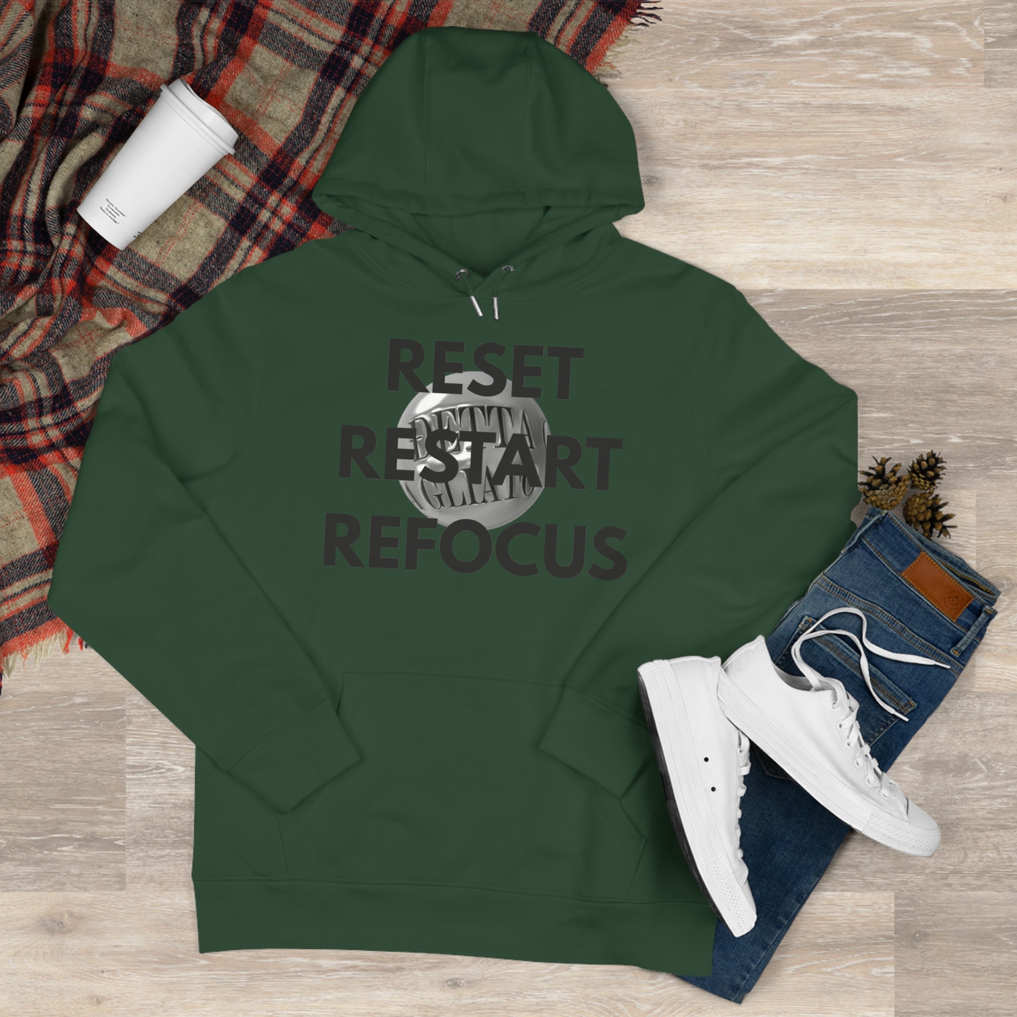 Motivational King Hooded Sweatshirt - Reset, Restart, Refocus