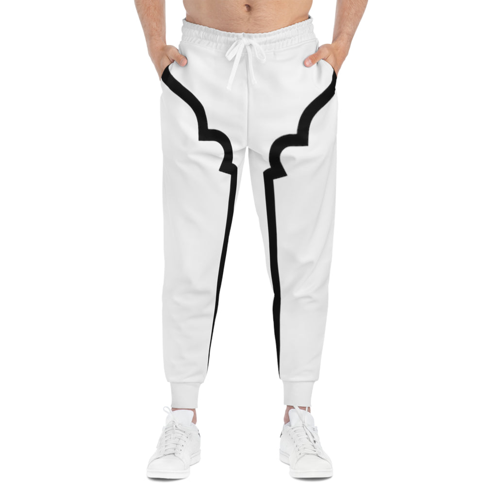 Minimalist Black Outline Joggers — Modern AOP Athletic Pants