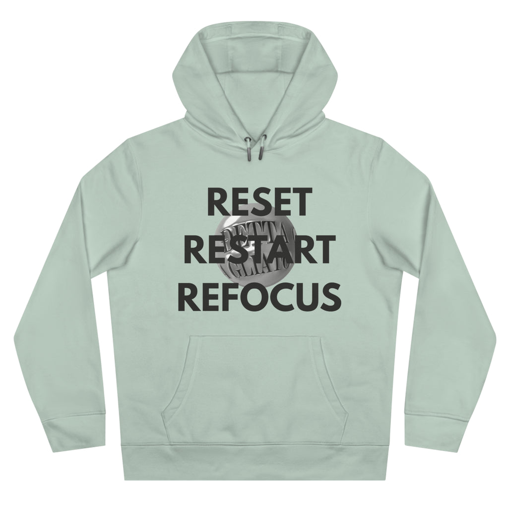 Motivational King Hooded Sweatshirt - Reset, Restart, Refocus