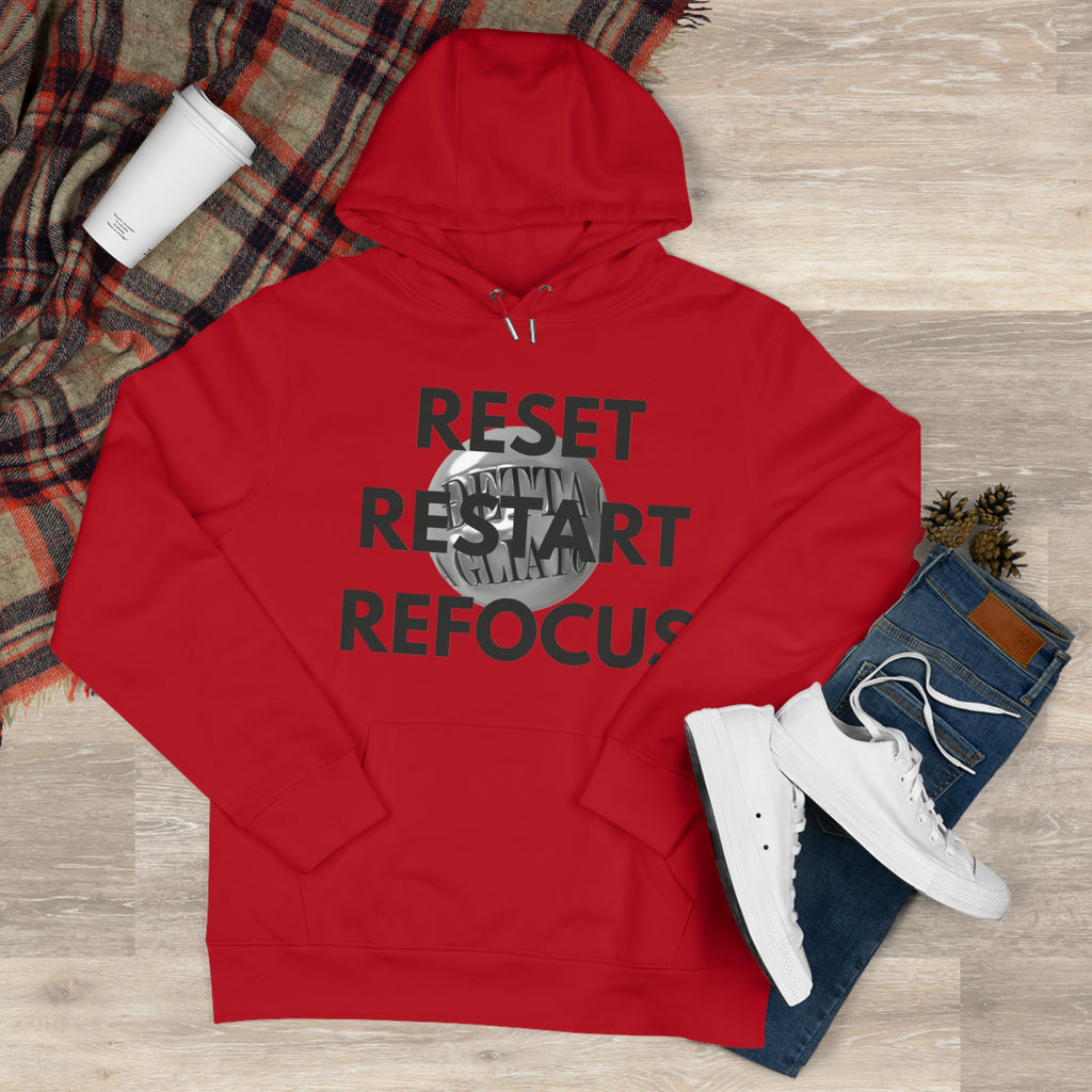 Motivational King Hooded Sweatshirt - Reset, Restart, Refocus
