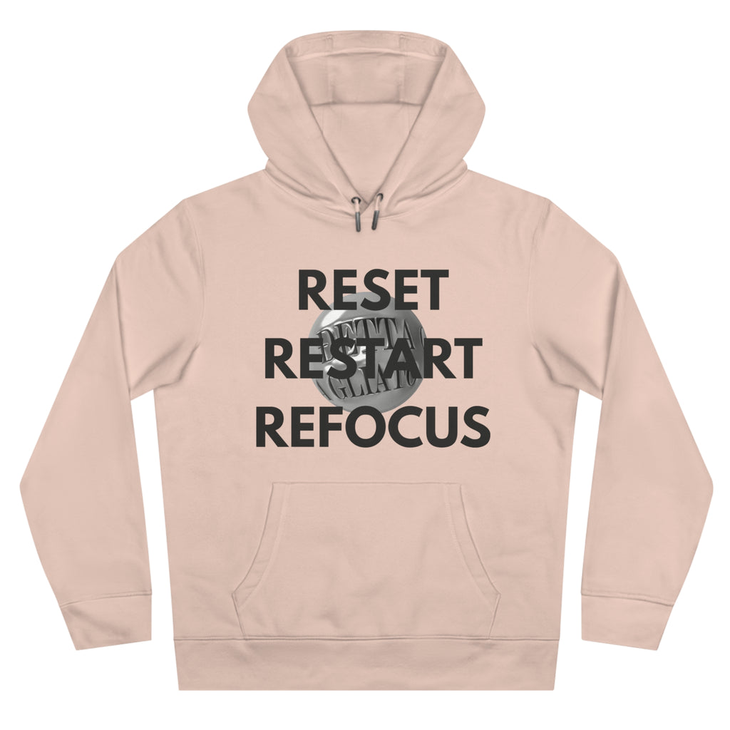 Motivational King Hooded Sweatshirt - Reset, Restart, Refocus