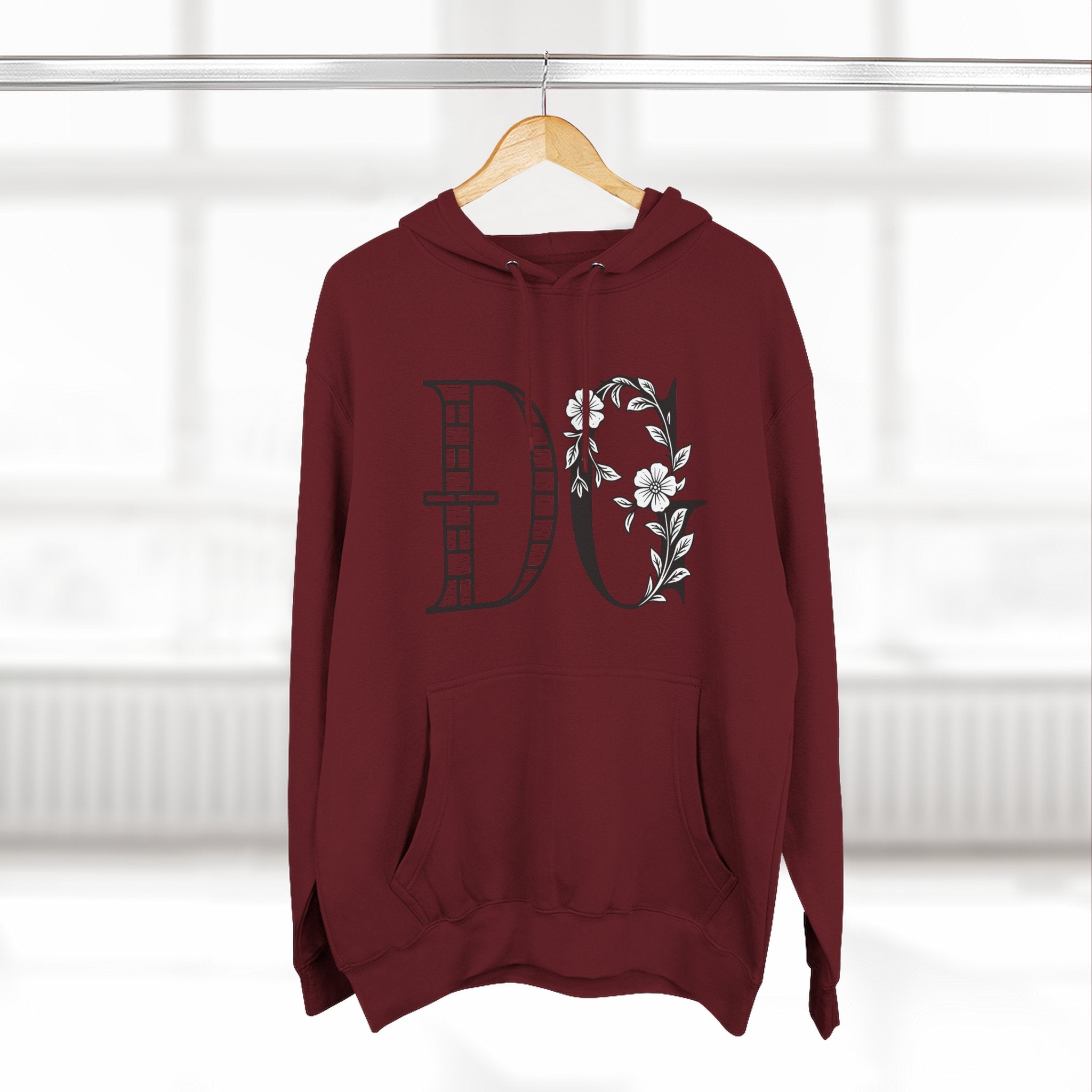 Floral Graphic Hoodie with Italian Statement