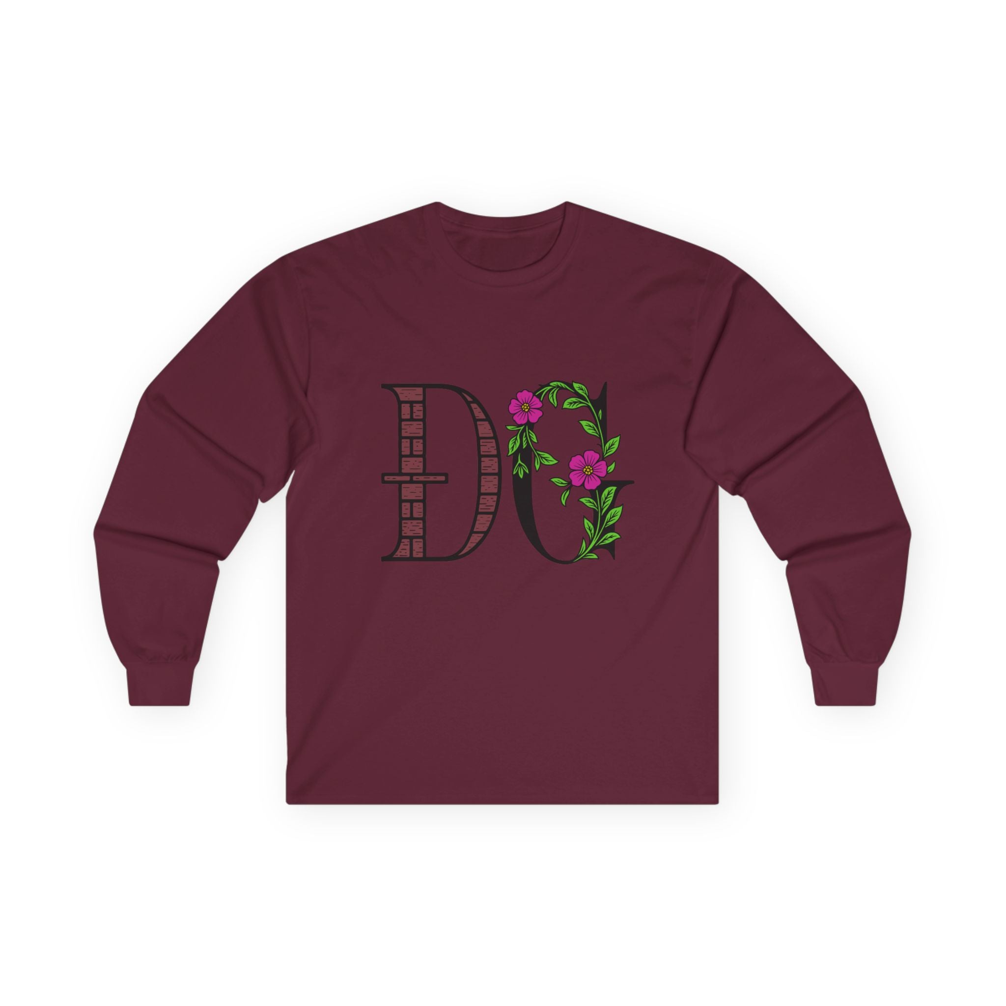Floral Monogram Long Sleeve Tee | Unisex Ultra Cotton