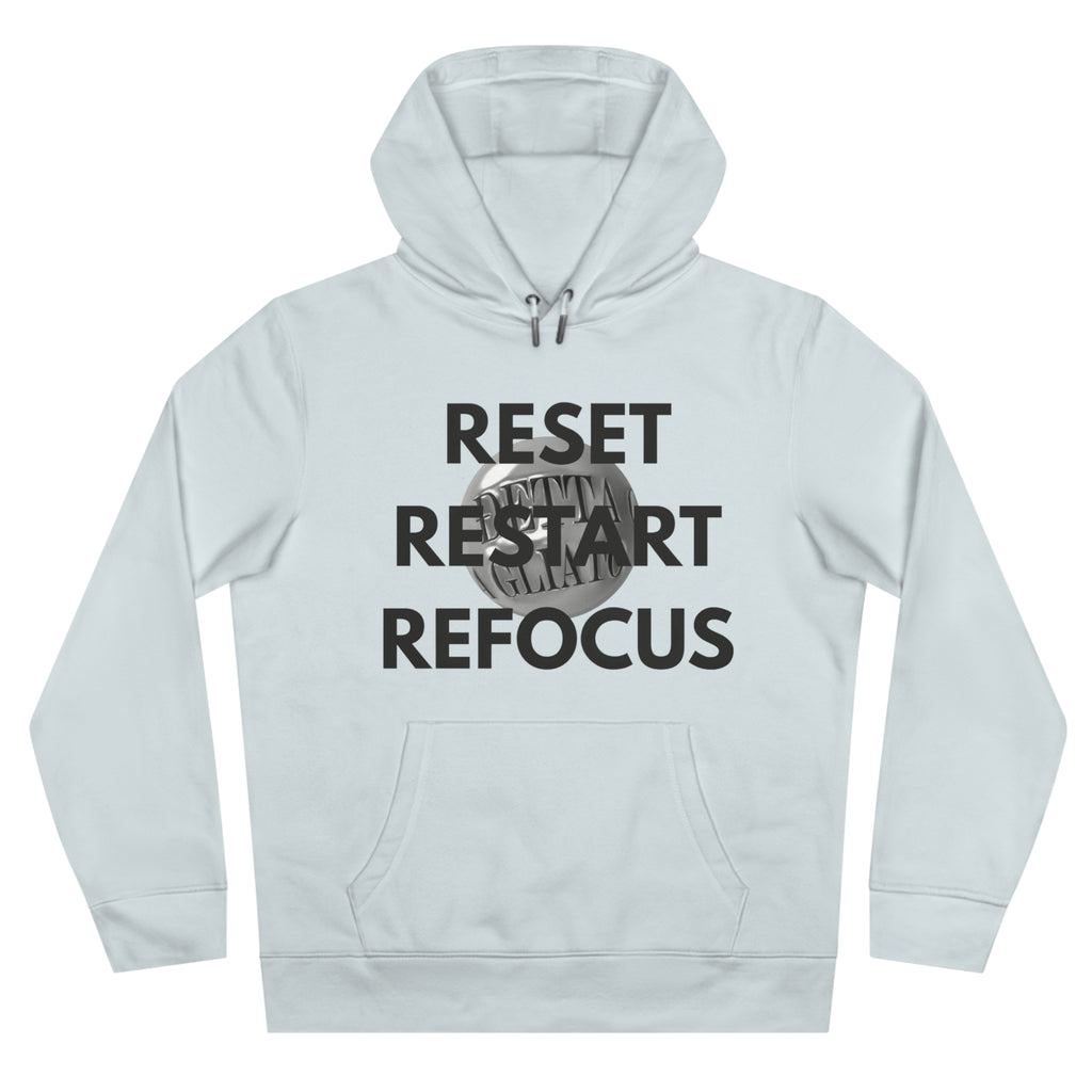 Motivational King Hooded Sweatshirt - Reset, Restart, Refocus