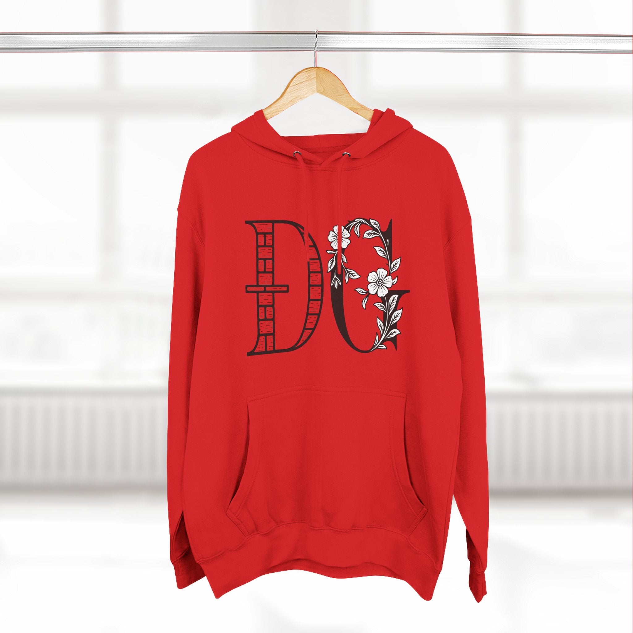 Floral Graphic Hoodie with Italian Statement