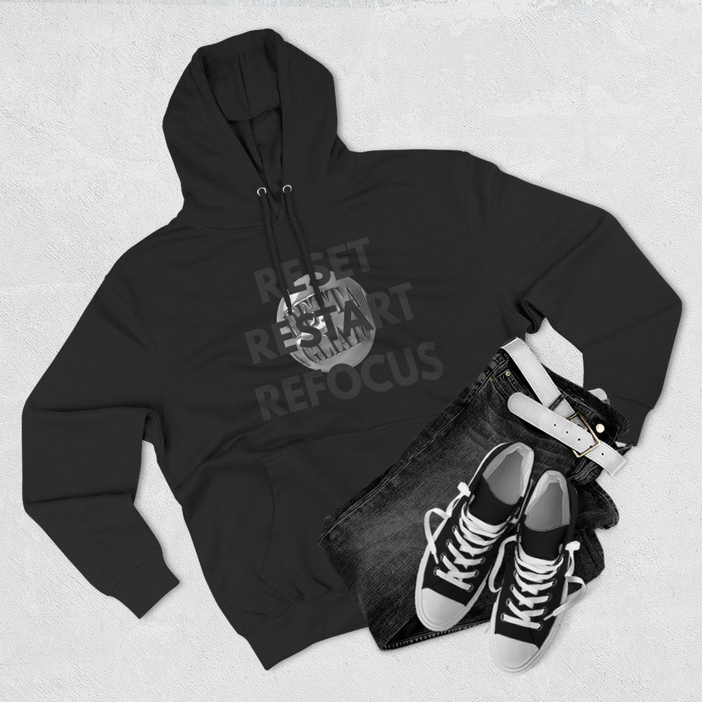 Motivational Fleece Hoodie - Reset Restart Refocus