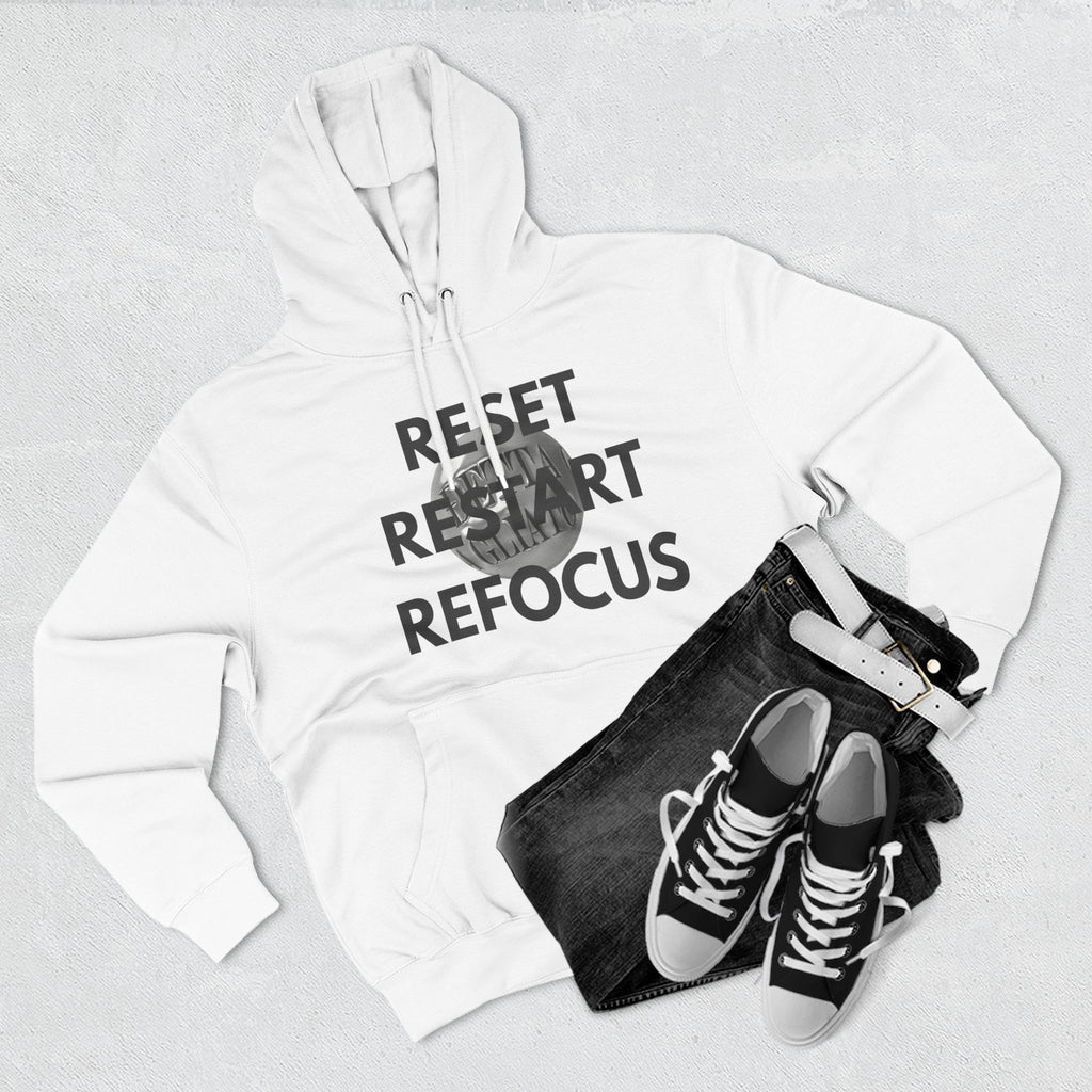 Motivational Fleece Hoodie - Reset Restart Refocus