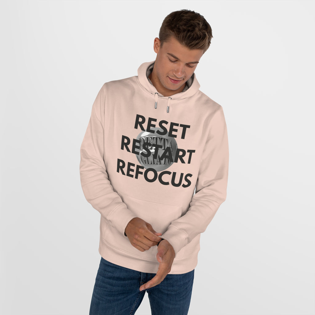 Motivational King Hooded Sweatshirt - Reset, Restart, Refocus