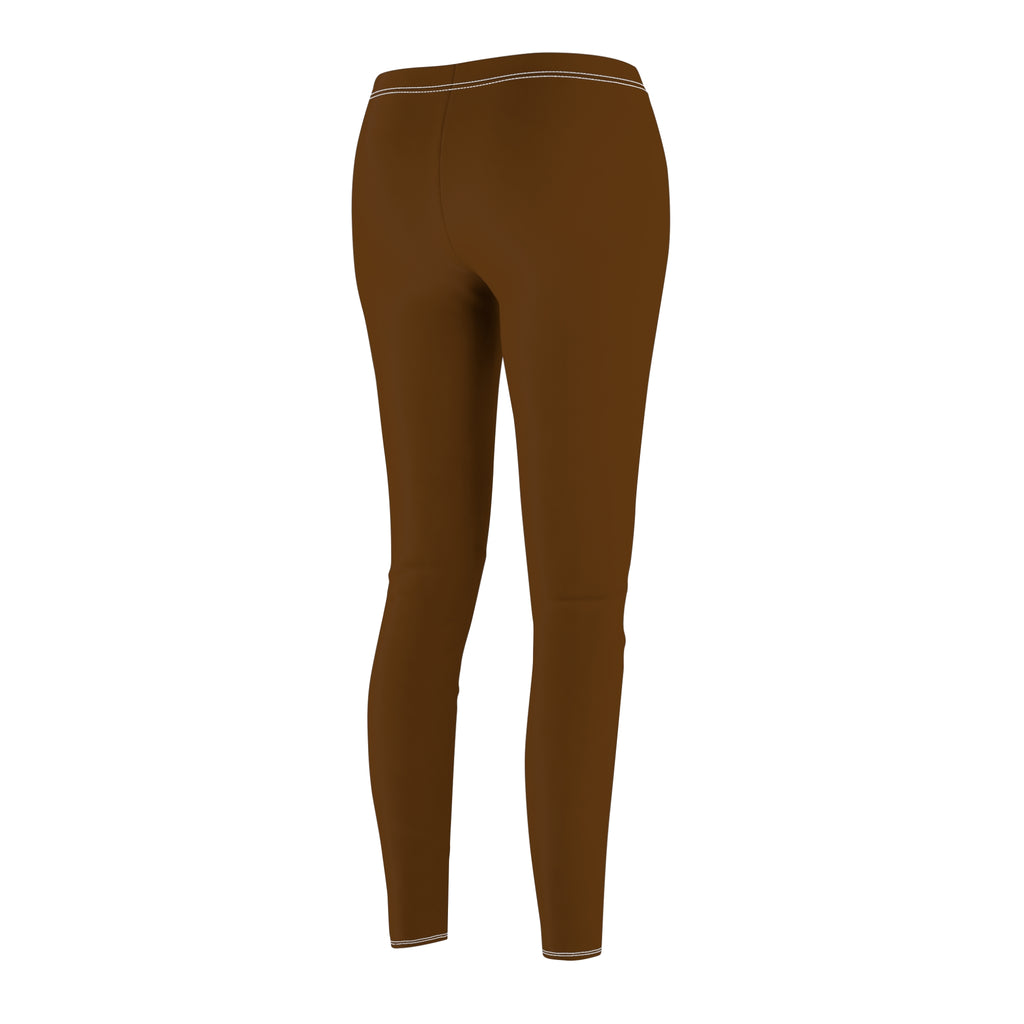 Brown 'Dettagliato' Women's Casual Leggings — All-Over Print