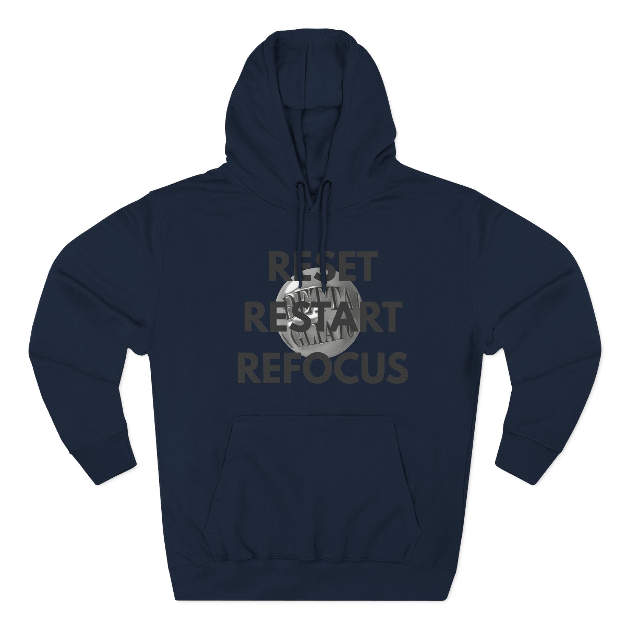 Motivational Fleece Hoodie - Reset Restart Refocus