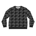 All-Over Print 'Dettagliato' Logo Sweatshirt — Black Repeating Script Lightweight Crewneck