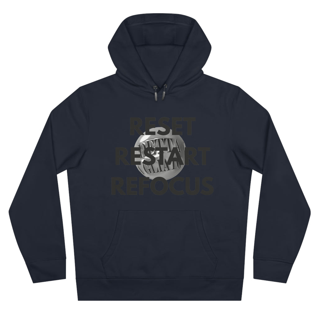 Motivational King Hooded Sweatshirt - Reset, Restart, Refocus