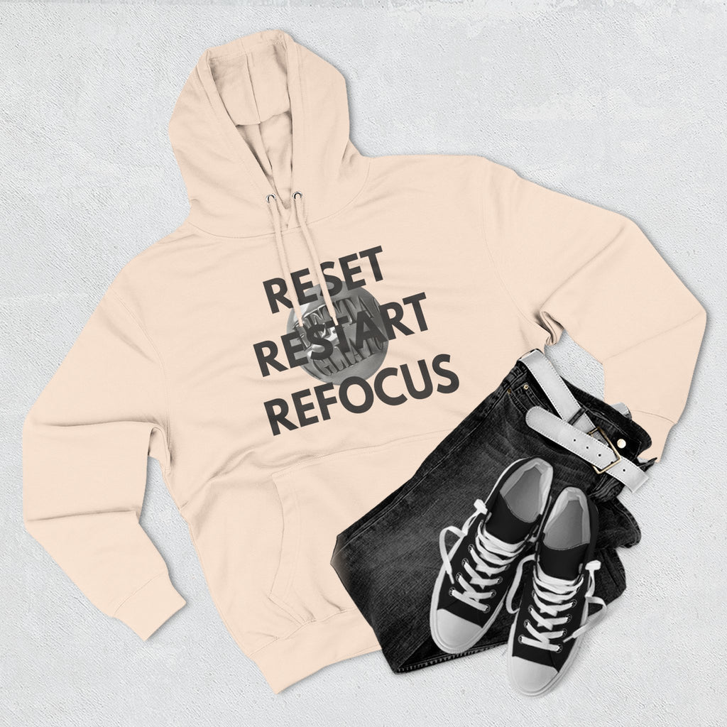 Motivational Fleece Hoodie - Reset Restart Refocus