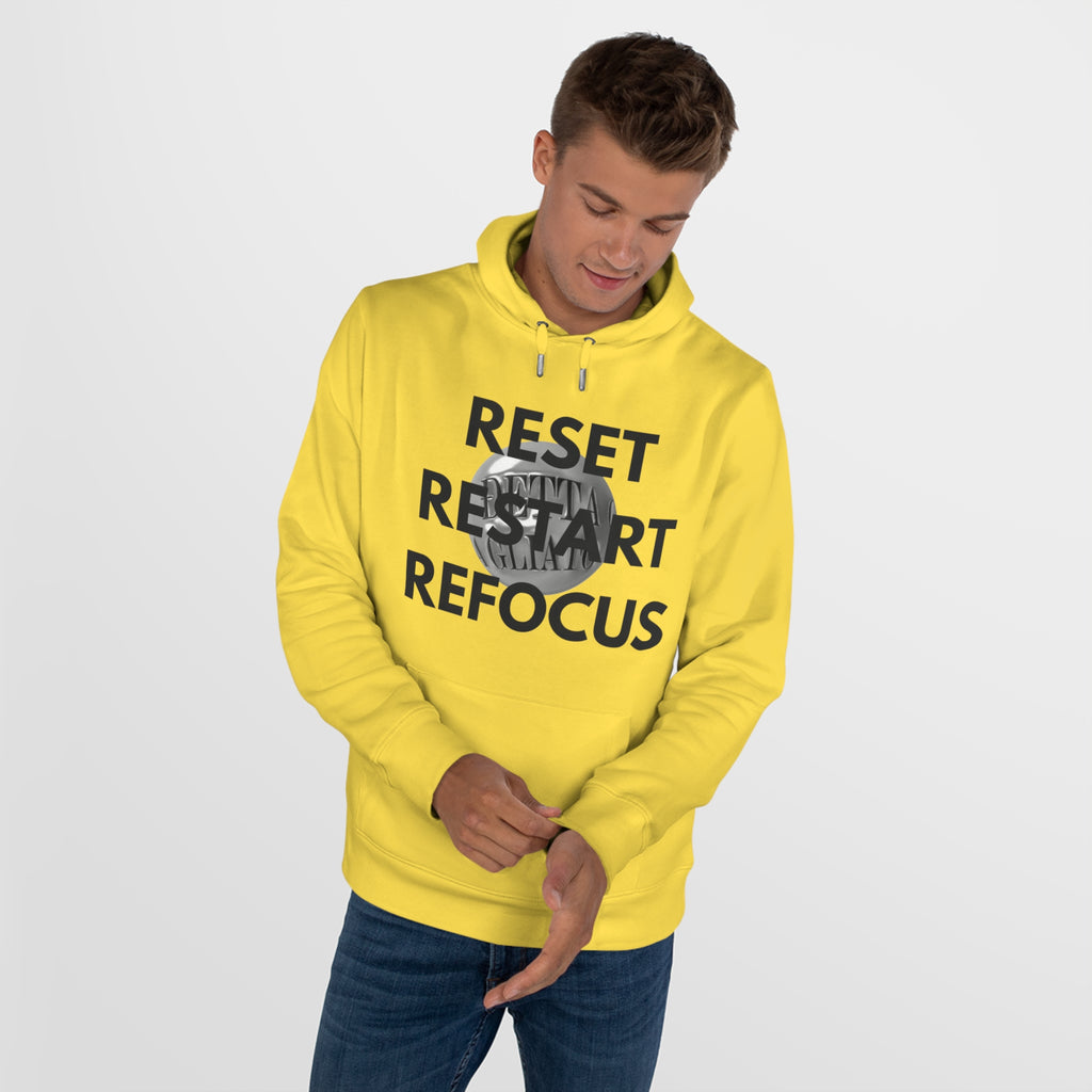 Motivational King Hooded Sweatshirt - Reset, Restart, Refocus