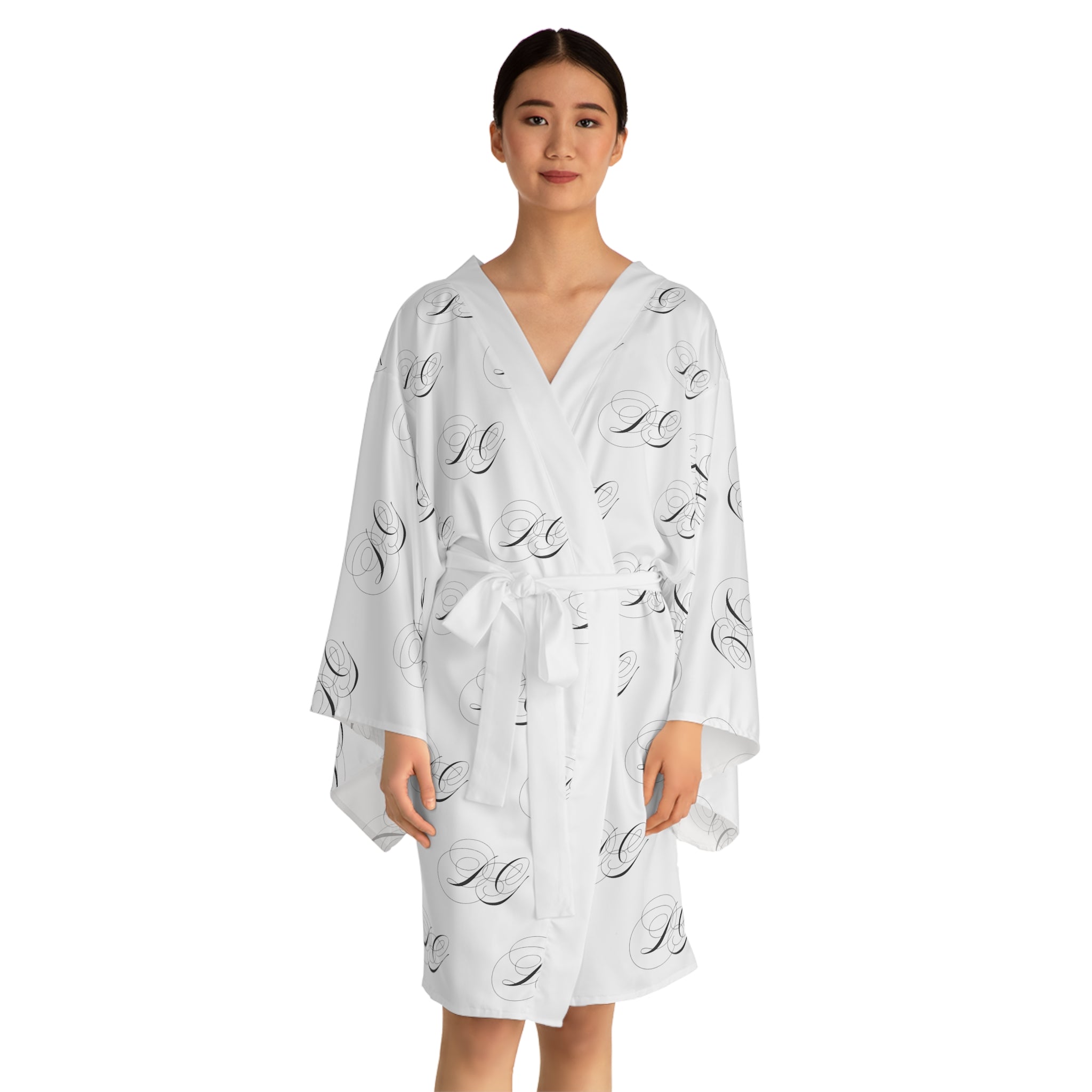 DG Elegant Monogram Long Sleeve Kimono Robe