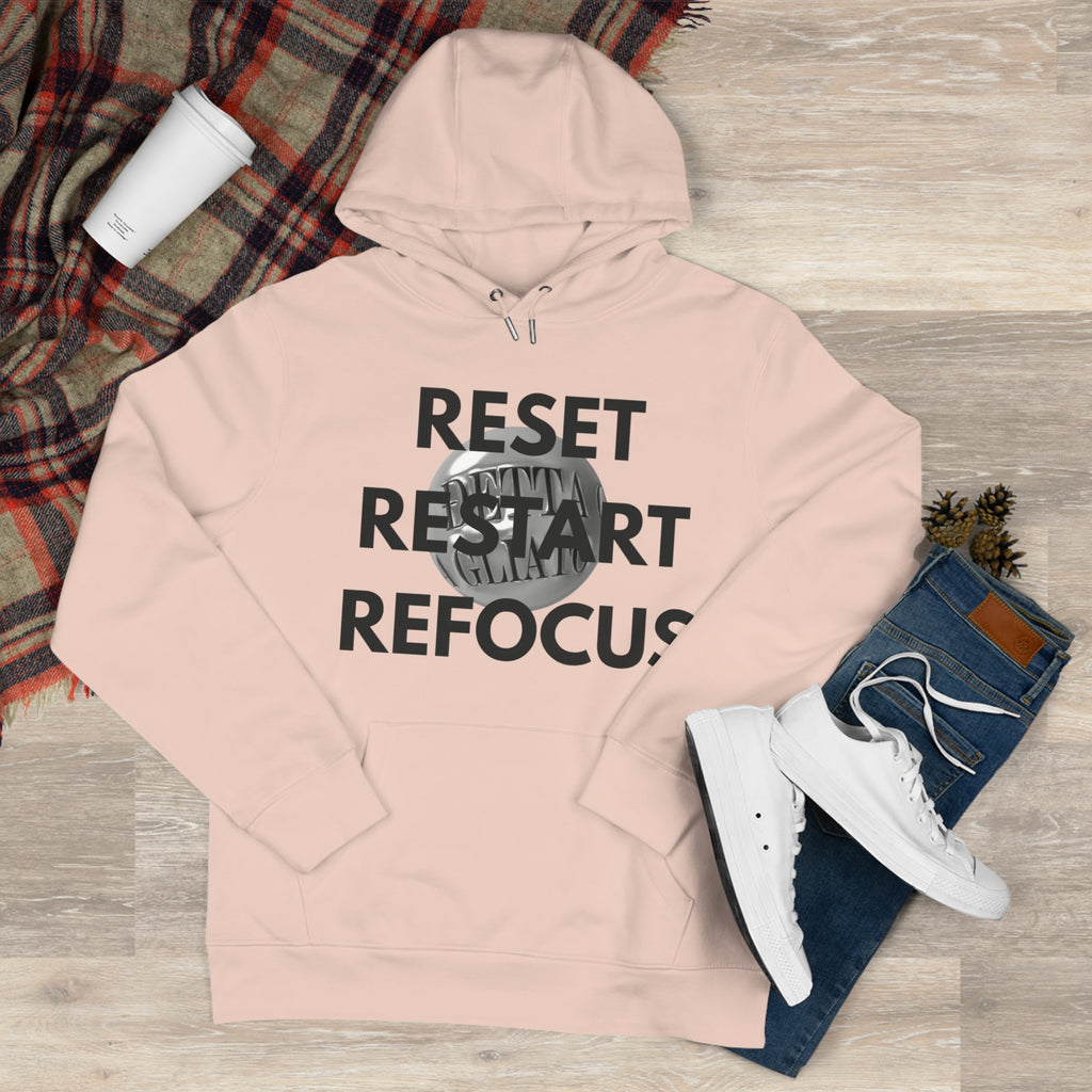 Motivational King Hooded Sweatshirt - Reset, Restart, Refocus