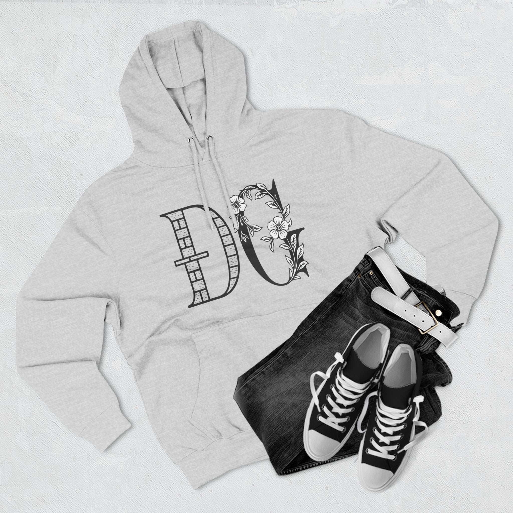 Floral Graphic Hoodie with Italian Statement