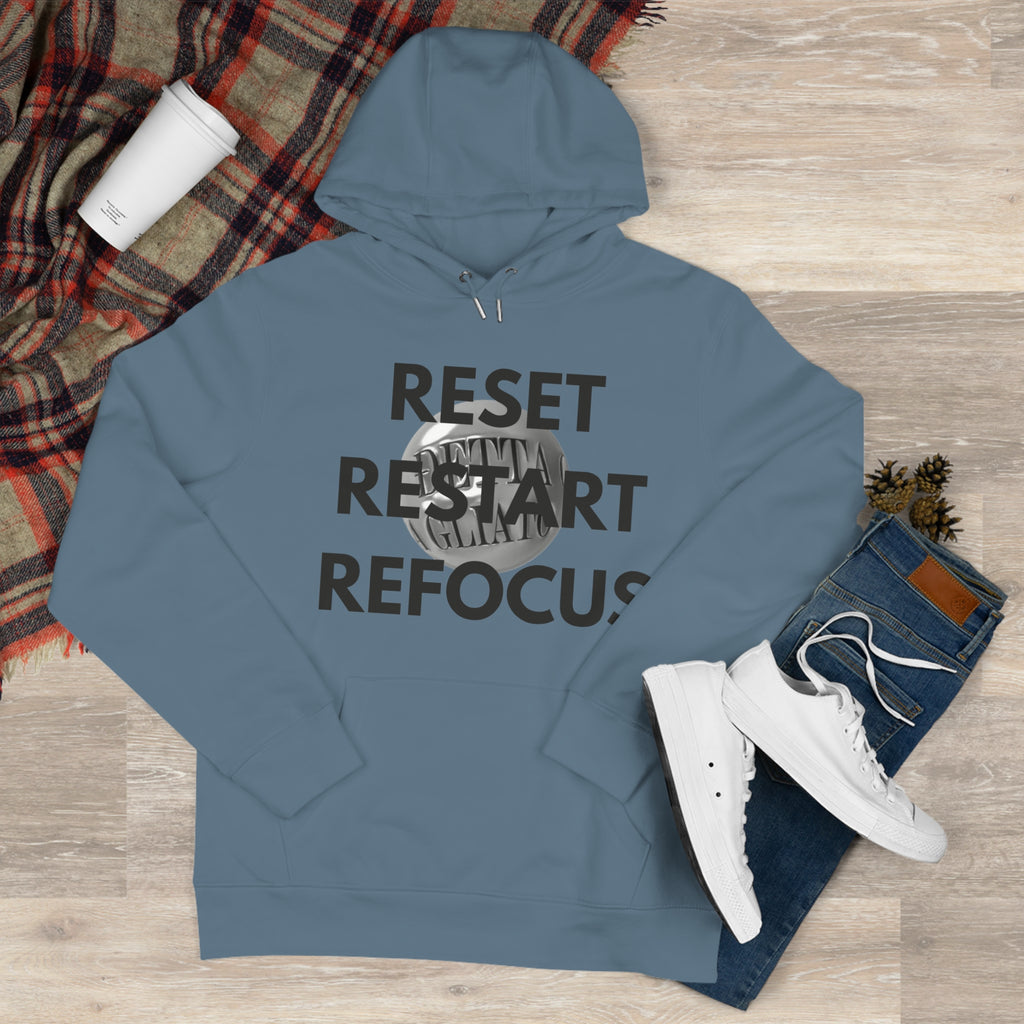Motivational King Hooded Sweatshirt - Reset, Restart, Refocus