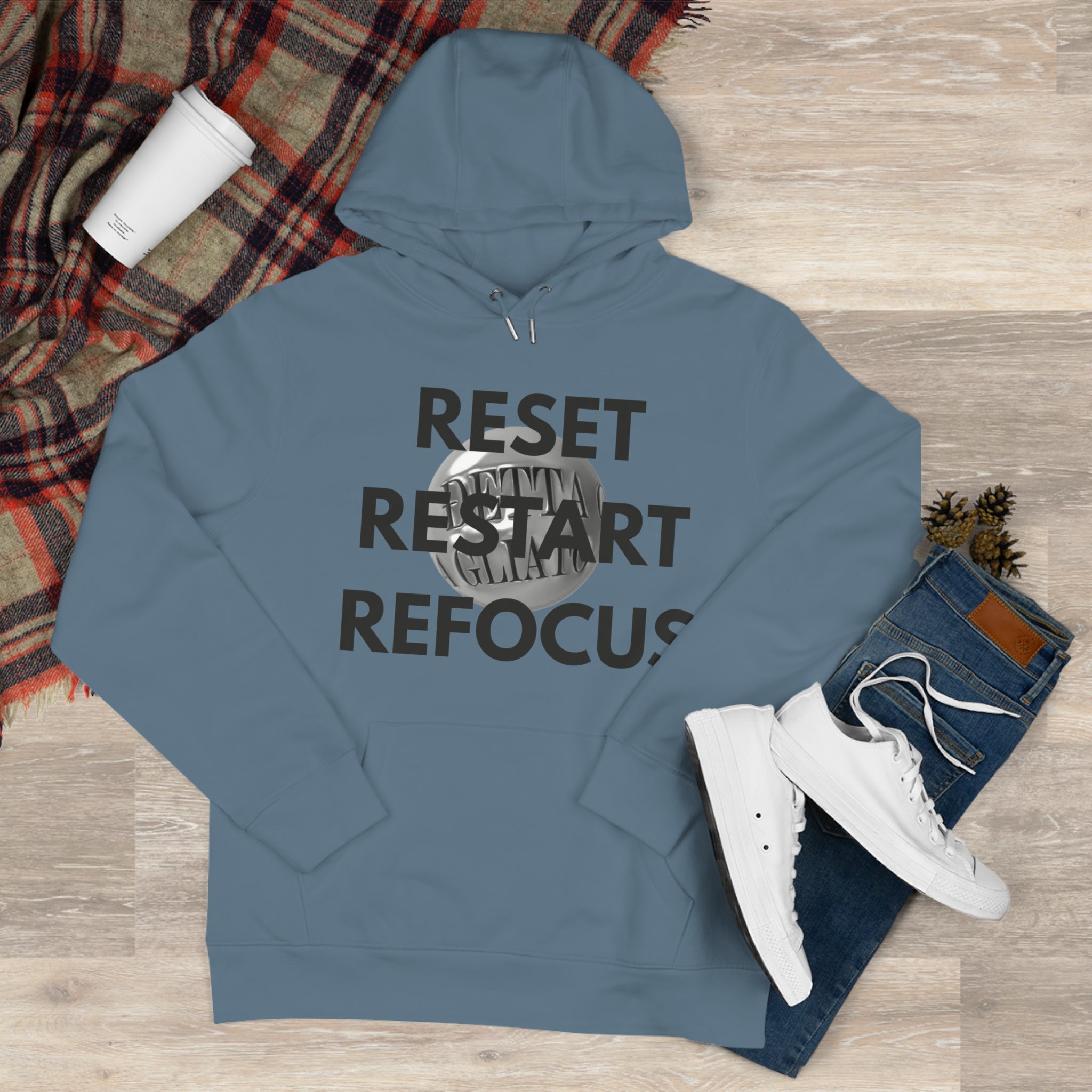 Motivational King Hooded Sweatshirt - Reset, Restart, Refocus