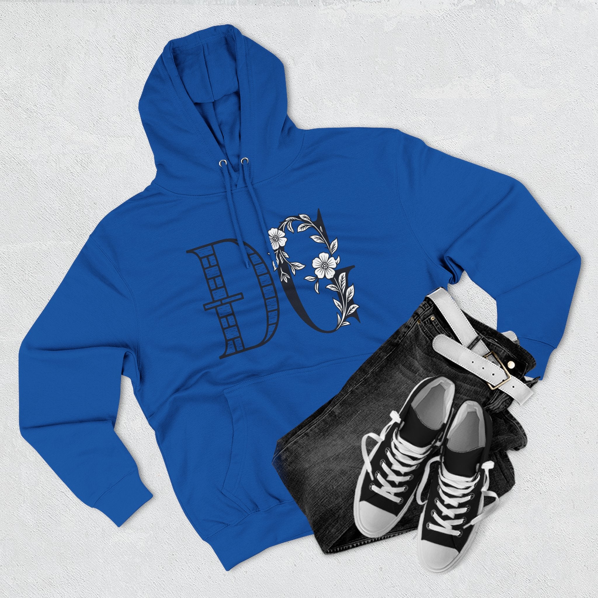 Floral Graphic Hoodie with Italian Statement