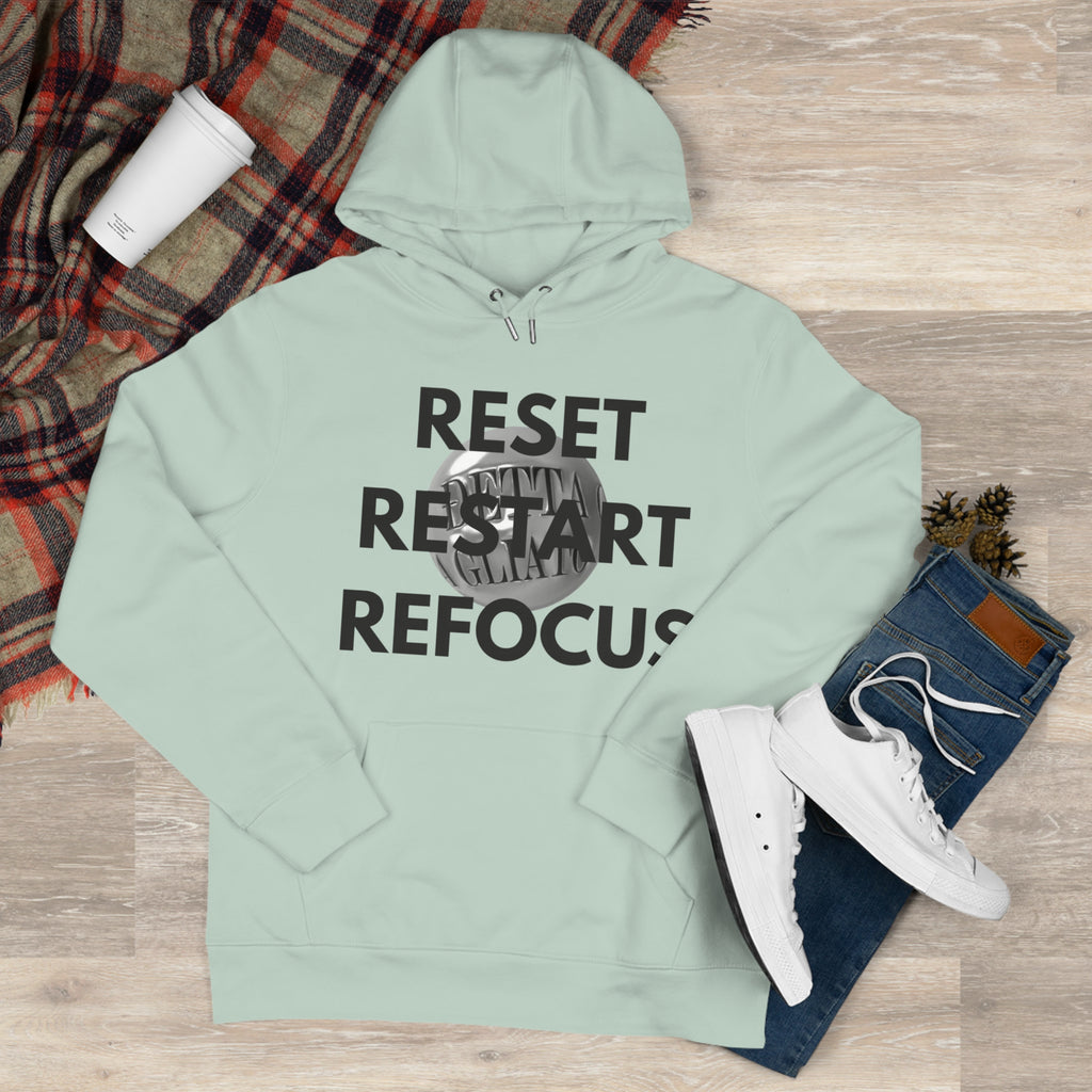 Motivational King Hooded Sweatshirt - Reset, Restart, Refocus