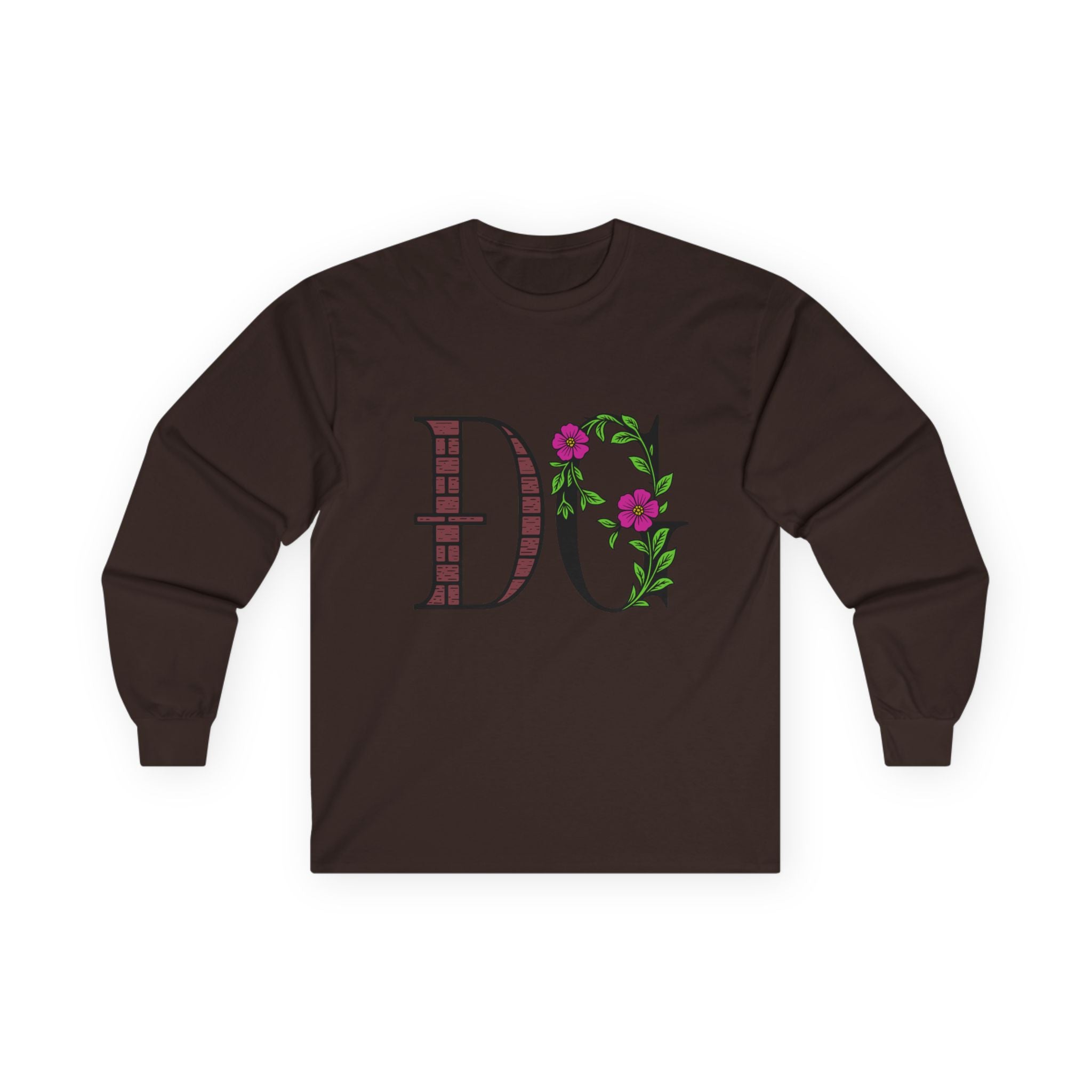 Floral Monogram Long Sleeve Tee | Unisex Ultra Cotton