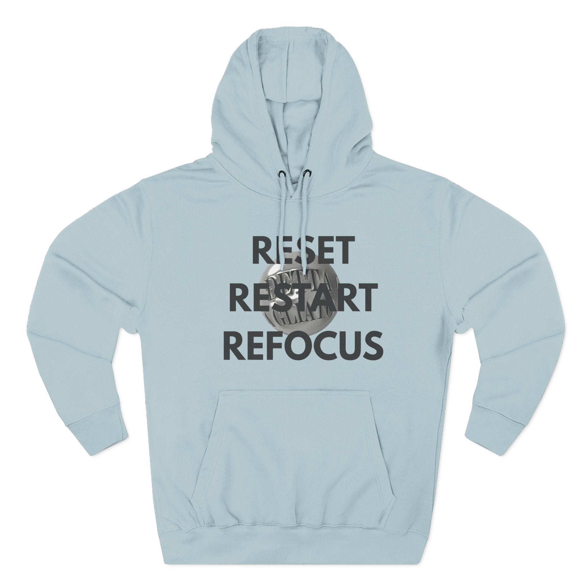 Motivational Fleece Hoodie - Reset Restart Refocus