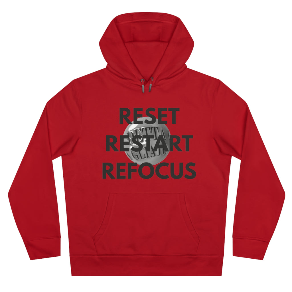 Motivational King Hooded Sweatshirt - Reset, Restart, Refocus