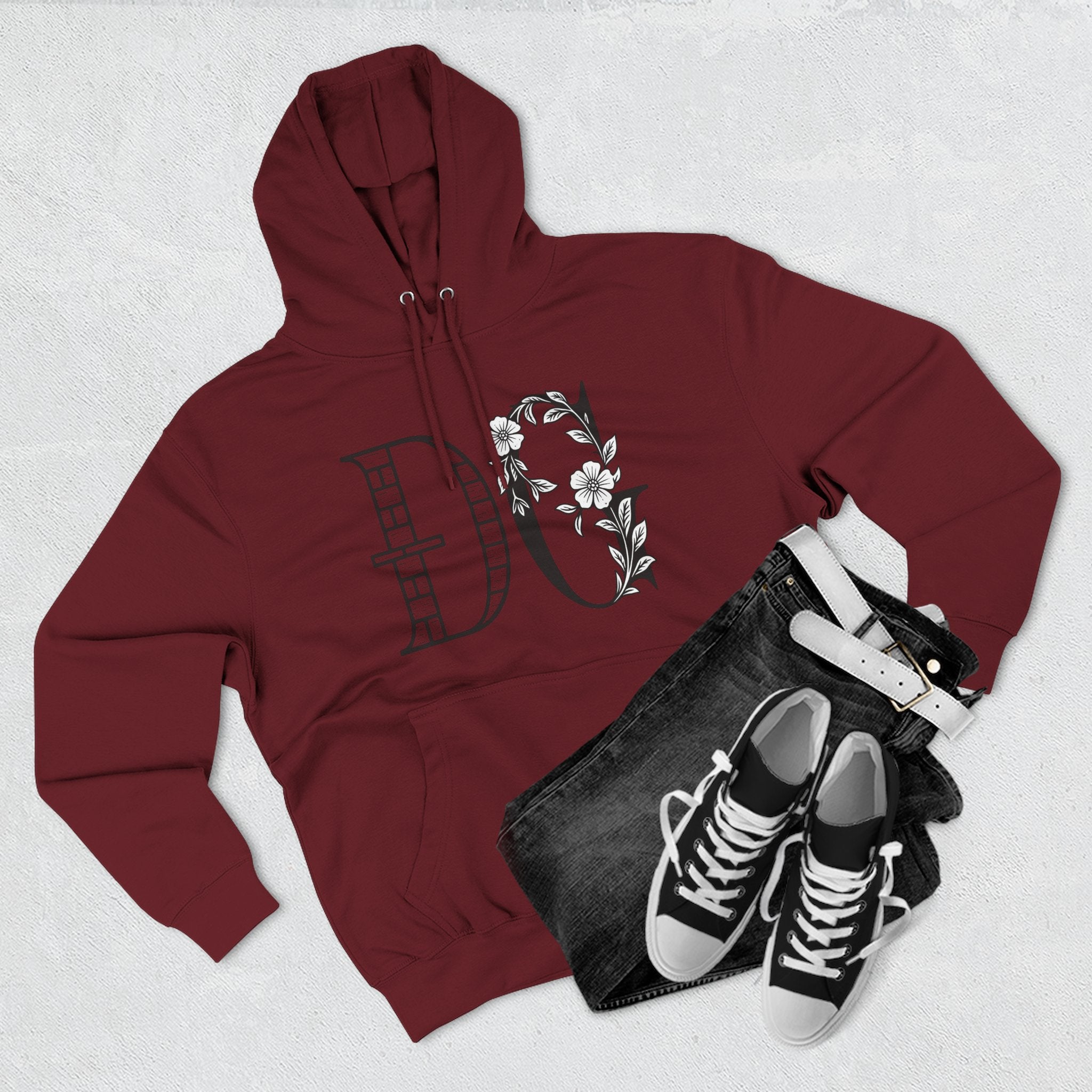 Floral Graphic Hoodie with Italian Statement