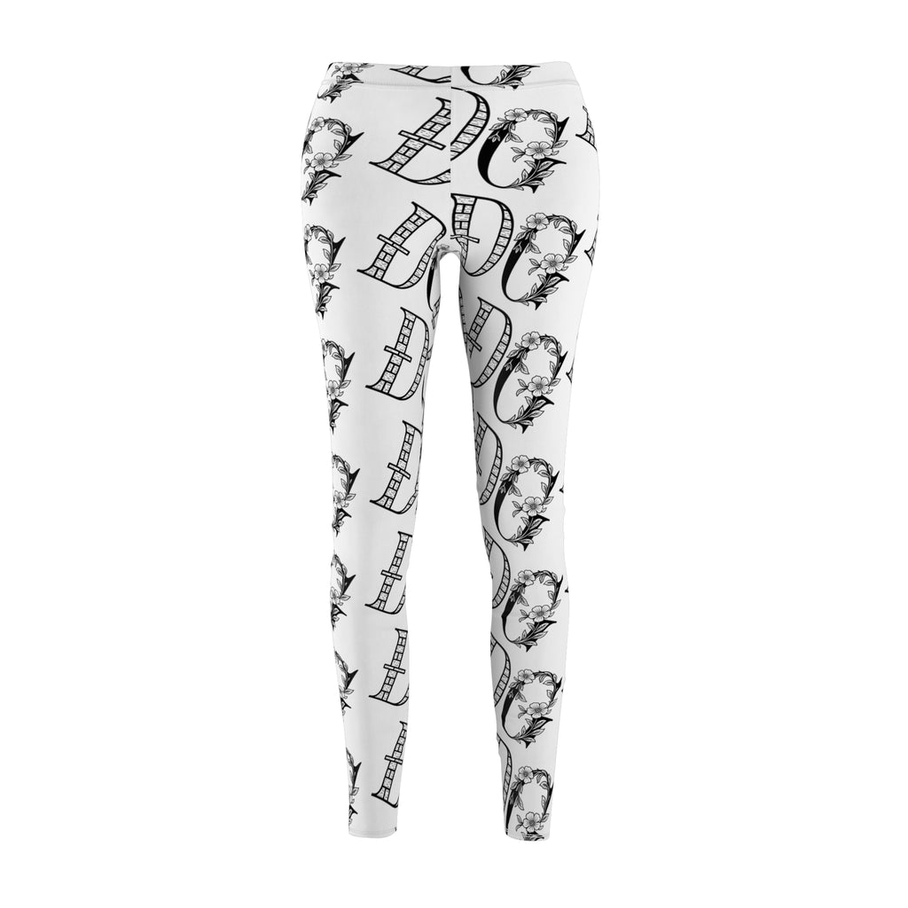Floral Monogram Women's Leggings - Trendy Casual Wear