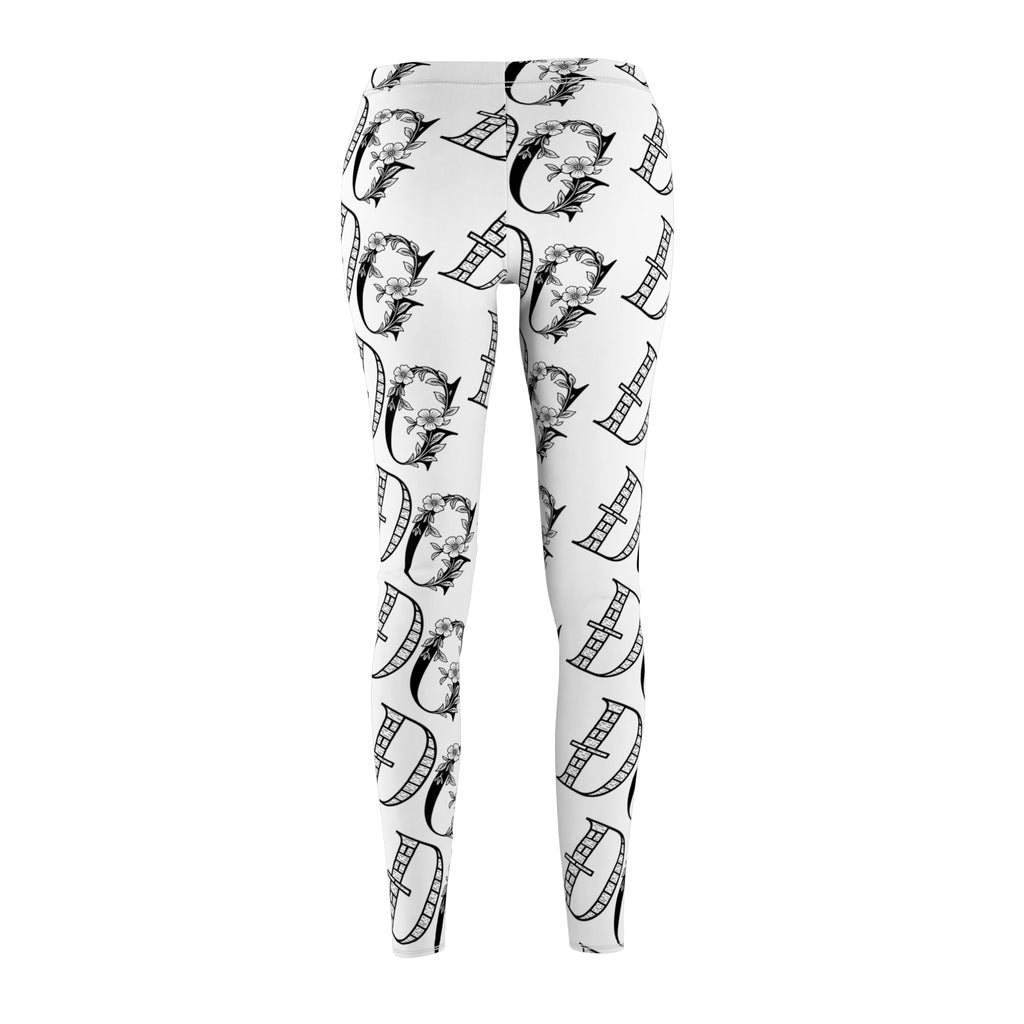 Floral Monogram Women's Leggings - Trendy Casual Wear