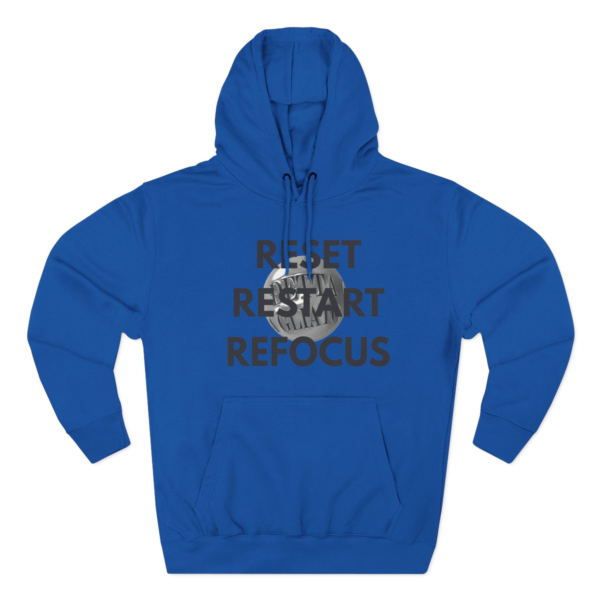 Motivational Fleece Hoodie - Reset Restart Refocus