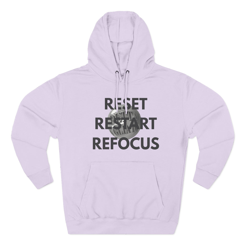 Motivational Fleece Hoodie - Reset Restart Refocus